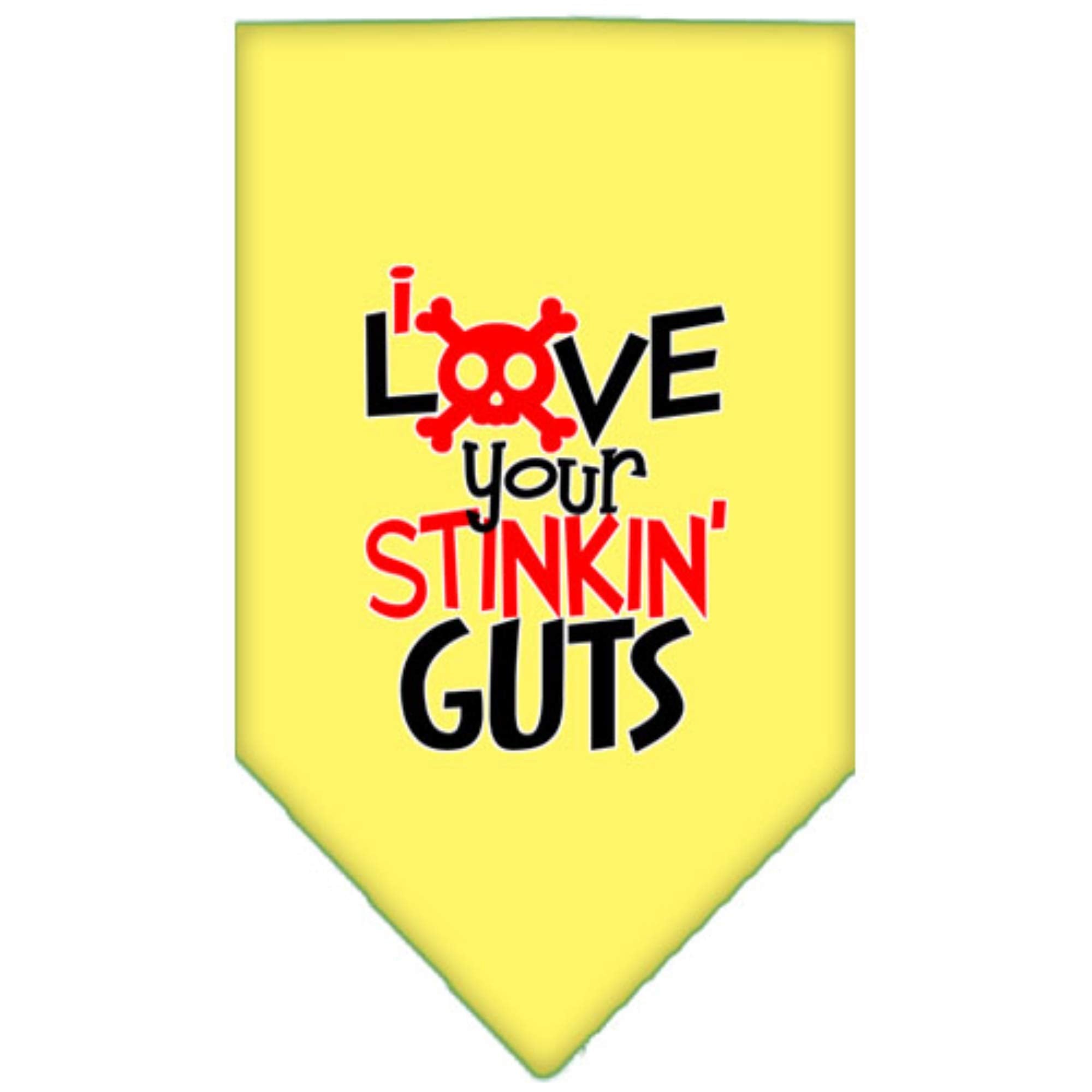 Mirage Pet Product Love Your Stinkin Guts Screen Print Bandana Yellow Small