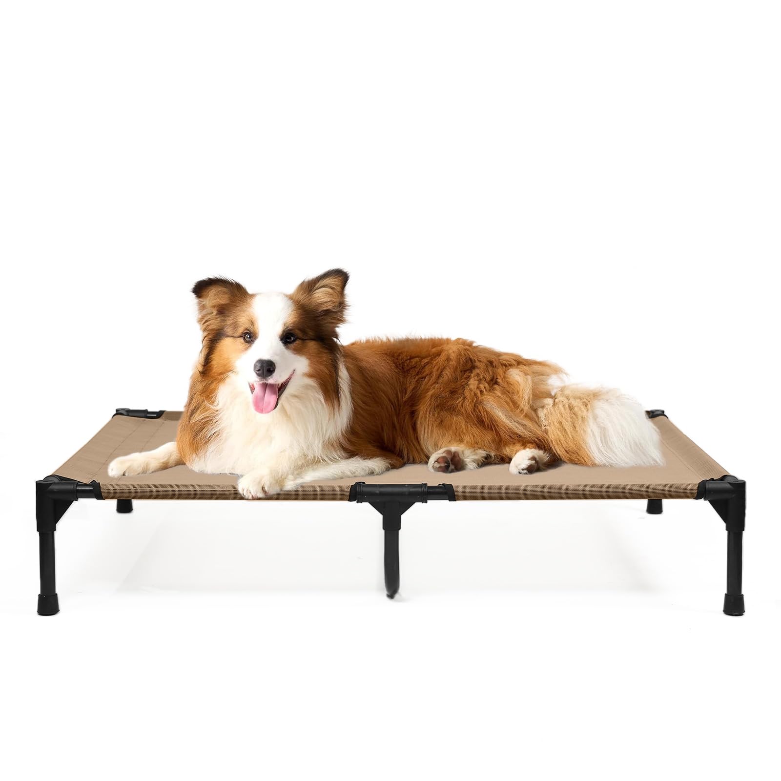 Kmfyzye Raised Dog Beds For Large Dogs, Cooling Elevated Dogs Bed Outdoor, Lifted Dog Cot Bed With Heavy Duty Frame & Breathable