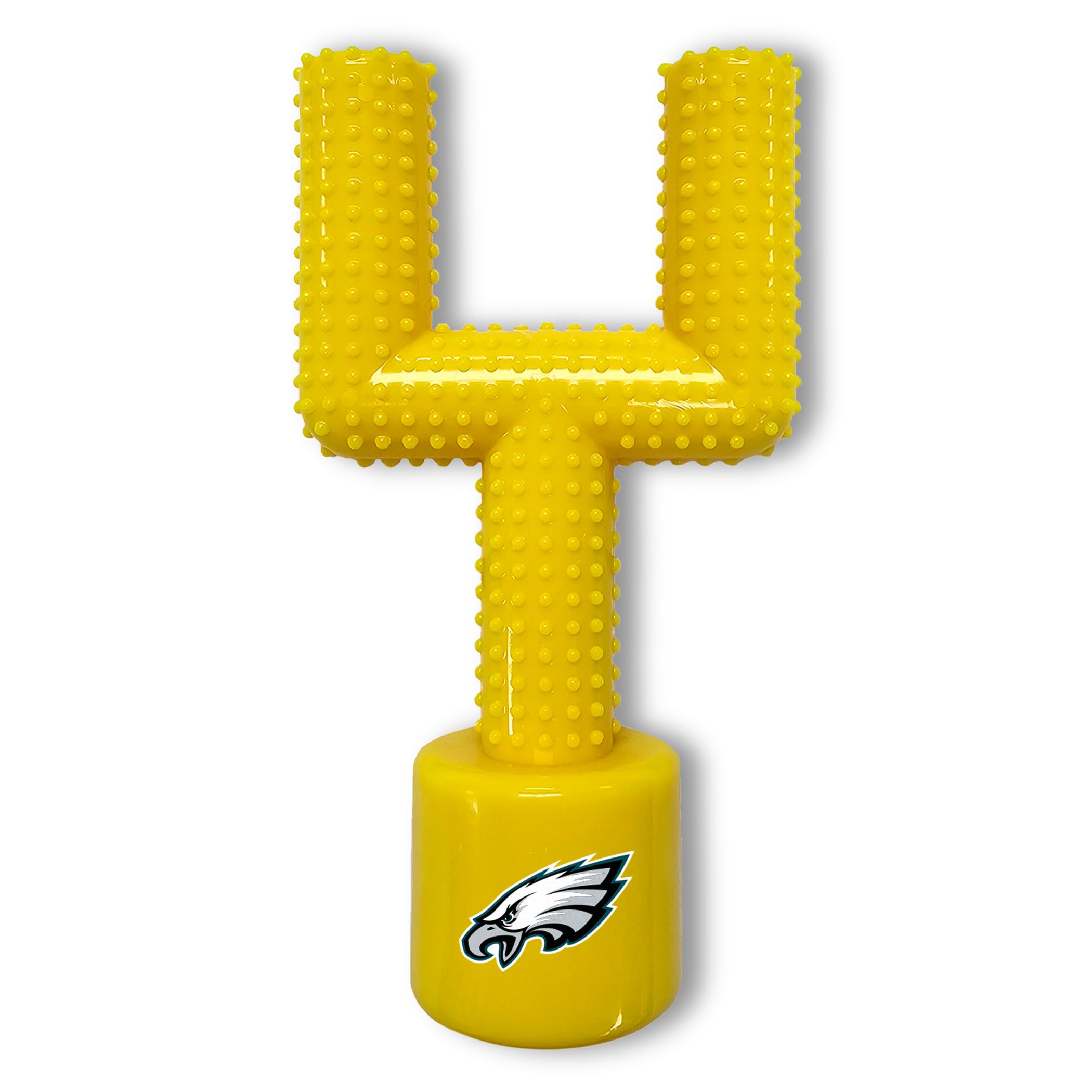 Nfl Philadelphia Eagles Mega-Chew Hard Nylon Bacon-Flavored Dog Bone Football Goal Post Chew Toy. Interactive Tasty Fun Chew Toy
