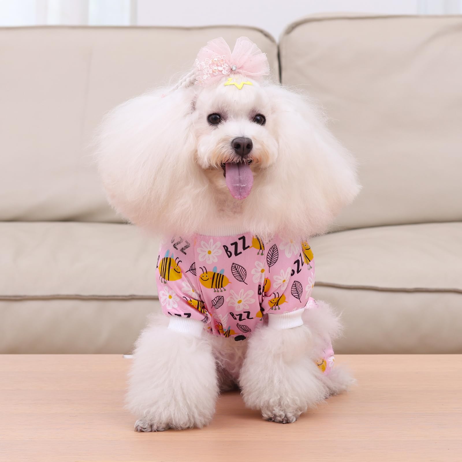 Cutebone Small Dog Pajamas Shirt Stretchy Summer Puppy Pjs Soft Cat Onesies Pet Clothes For Daily Wear Da24S