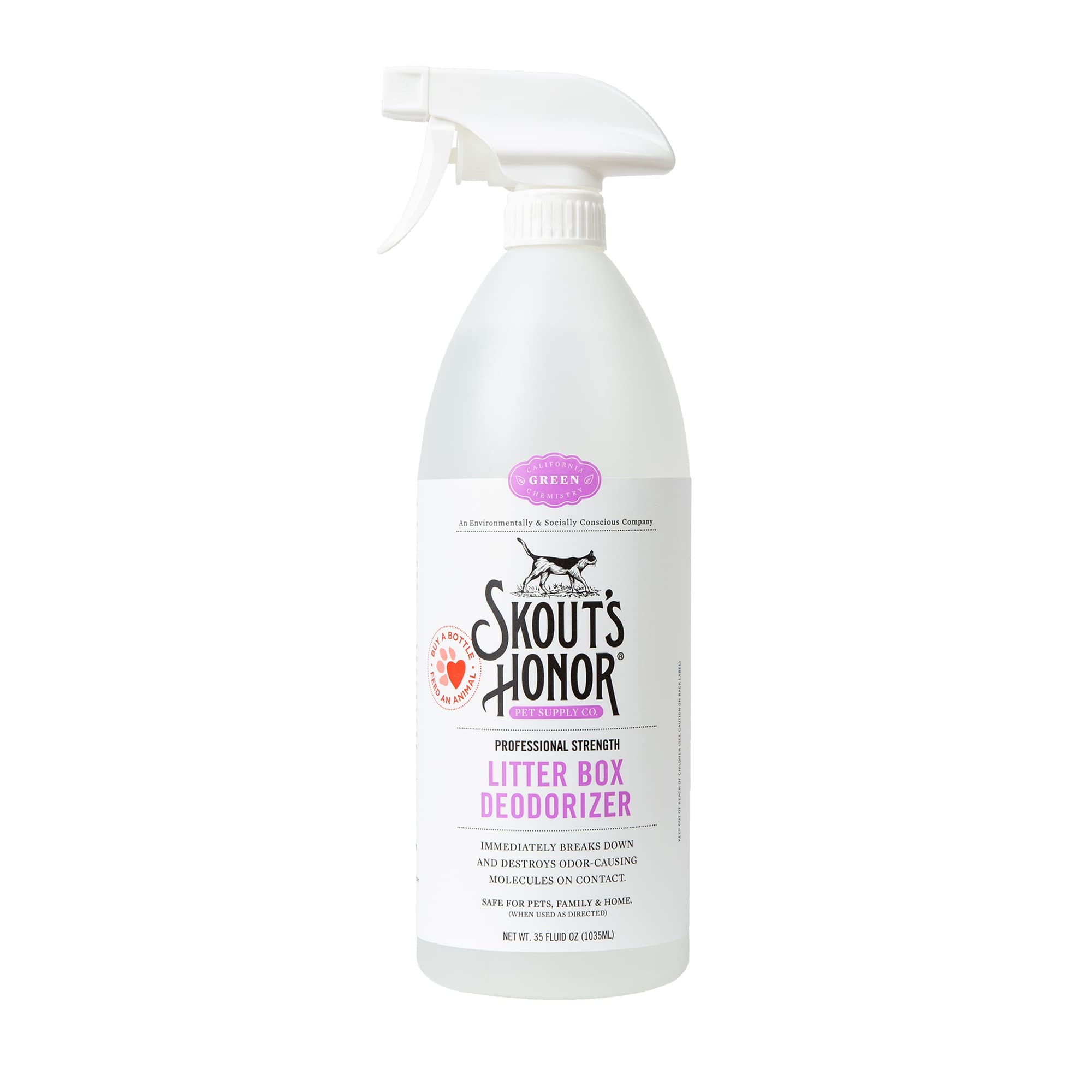 SKOUTS HONOR: Litter Box Deodorizer - Professional Strength - Break Down & Destroy Cat Urine Odor, Feces Odor & Other Odor-Caus