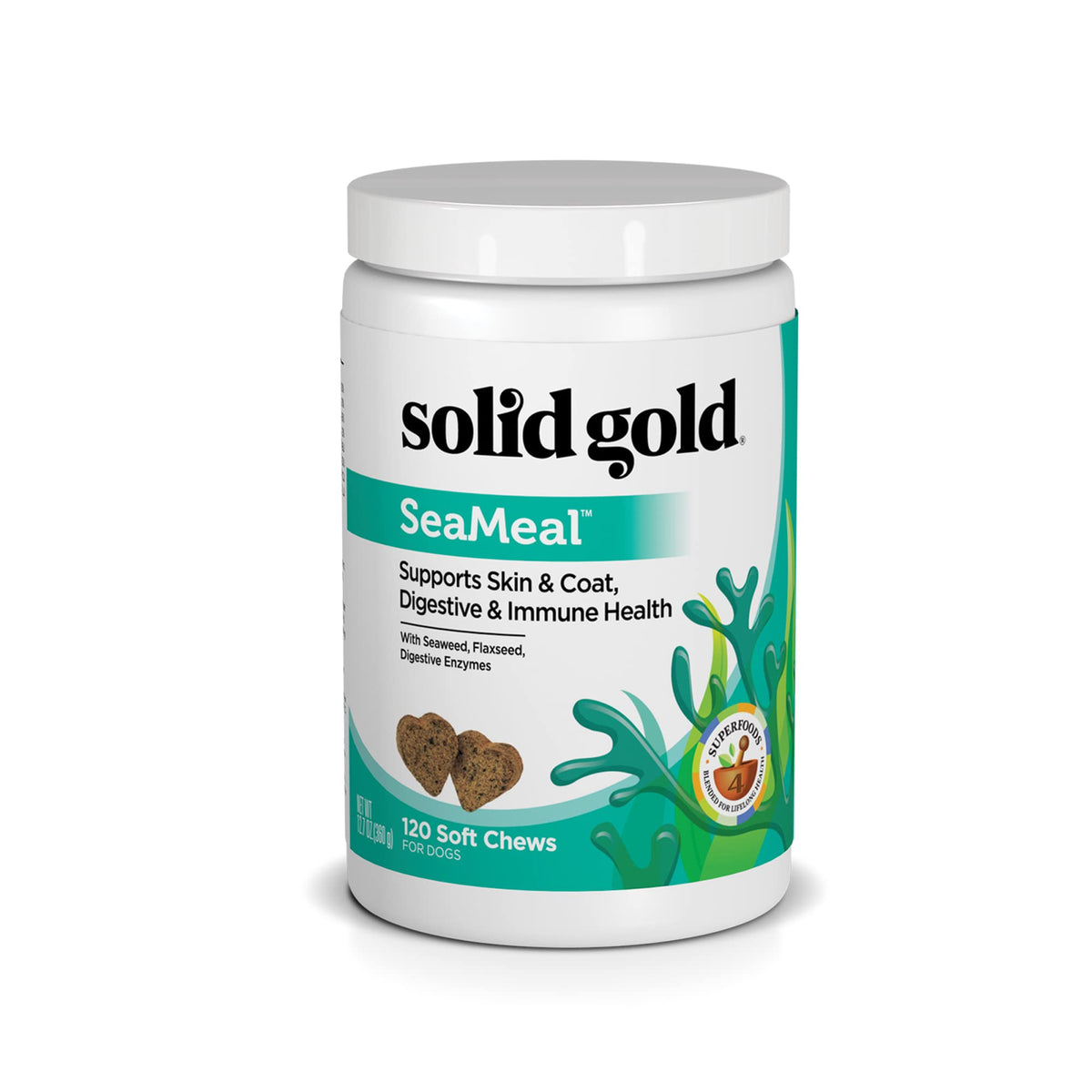 Solid Gold Vitamins And Supplements For Dogs And Cats - Soft Chews Multivitamin With Omega 3, Digestive Enzymes, 120 Count