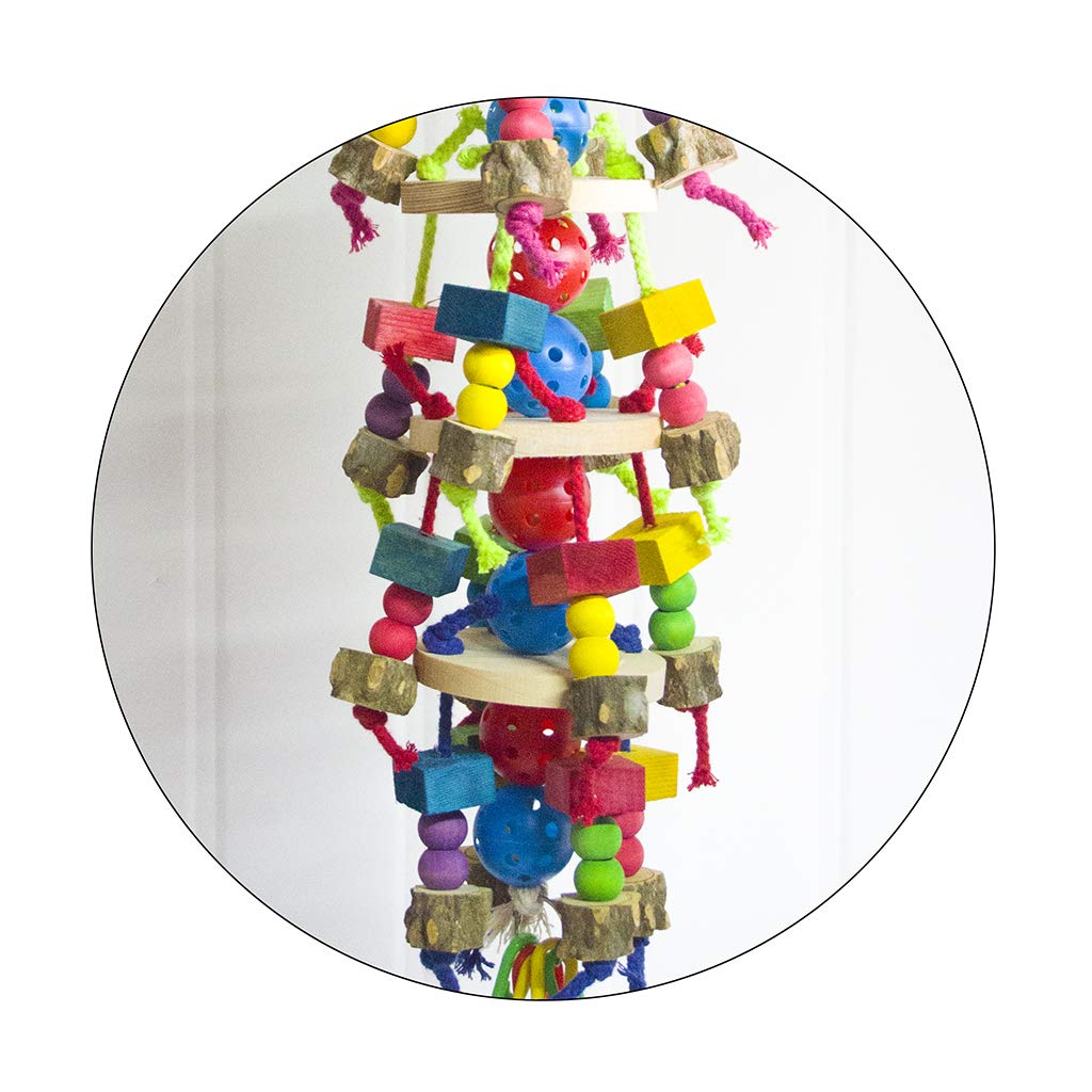 Deloky Large Parrot Toys - Natural Wood Large Bird Chewing Toys Suggested For Macaws Cokatoos,African Grey And A Variety Of Larg