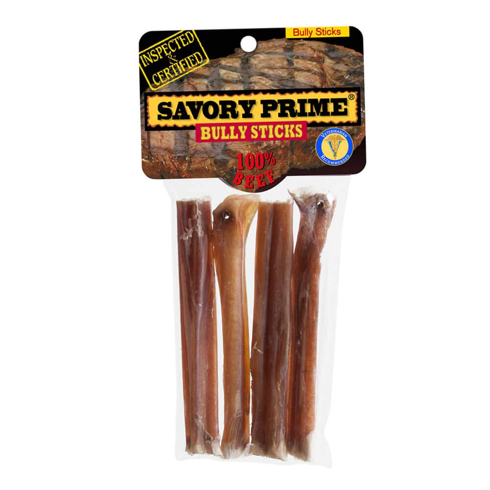 Savory Prime 300 American Bully Sticks (4 Pack) Dog Treats, 5&quot;