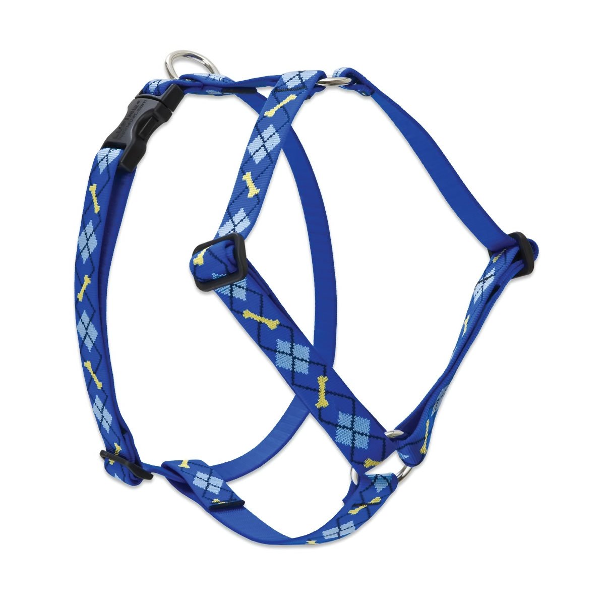 LupinePet Originals 1'' Dapper Dog 20-32'' Adjustable Roman Dog Harness for Medium Dogs