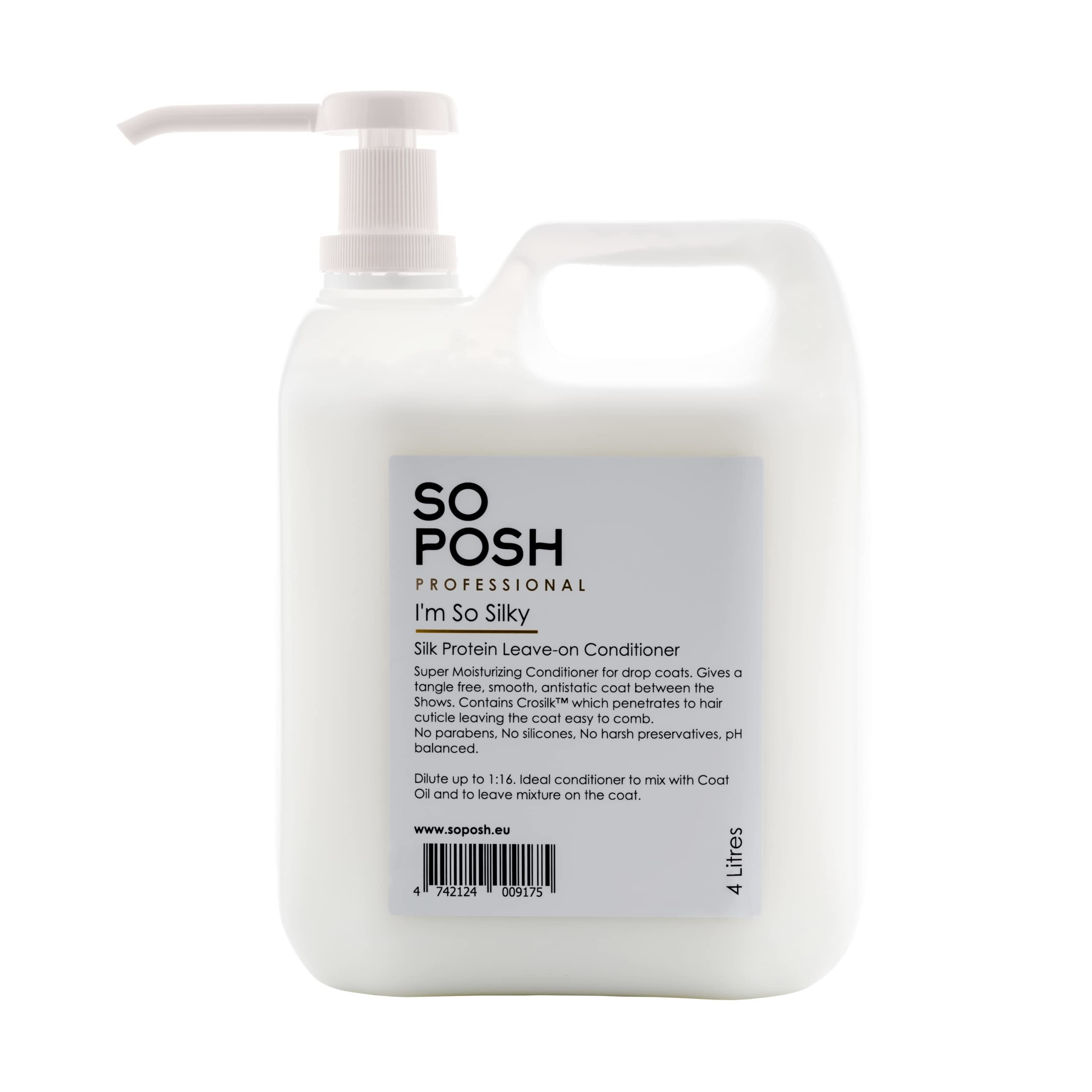 So Posh I'm So Silky Leave-On Dog Conditioner - Silk Protein Enriched, Ideal for Drop-Coats, Smooth & Anti-Static, Silicone & Pa