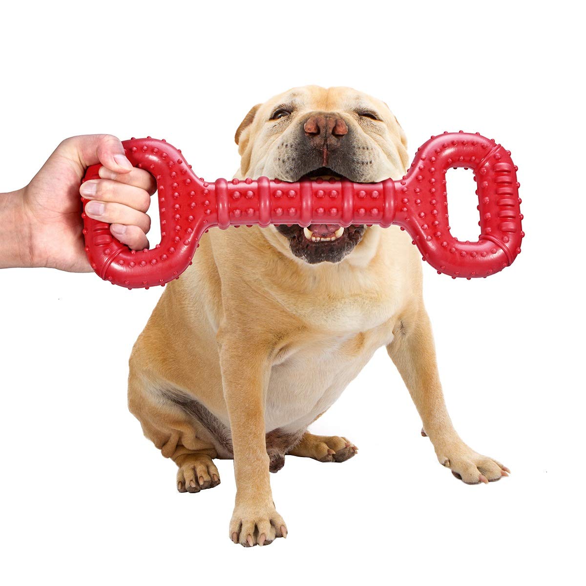 Feeko Dog Toys For Aggressive Chewers Large Breed, 15 Inch Interactive Long Lasting Dogs Toy With Convex Design Natural Rubber T