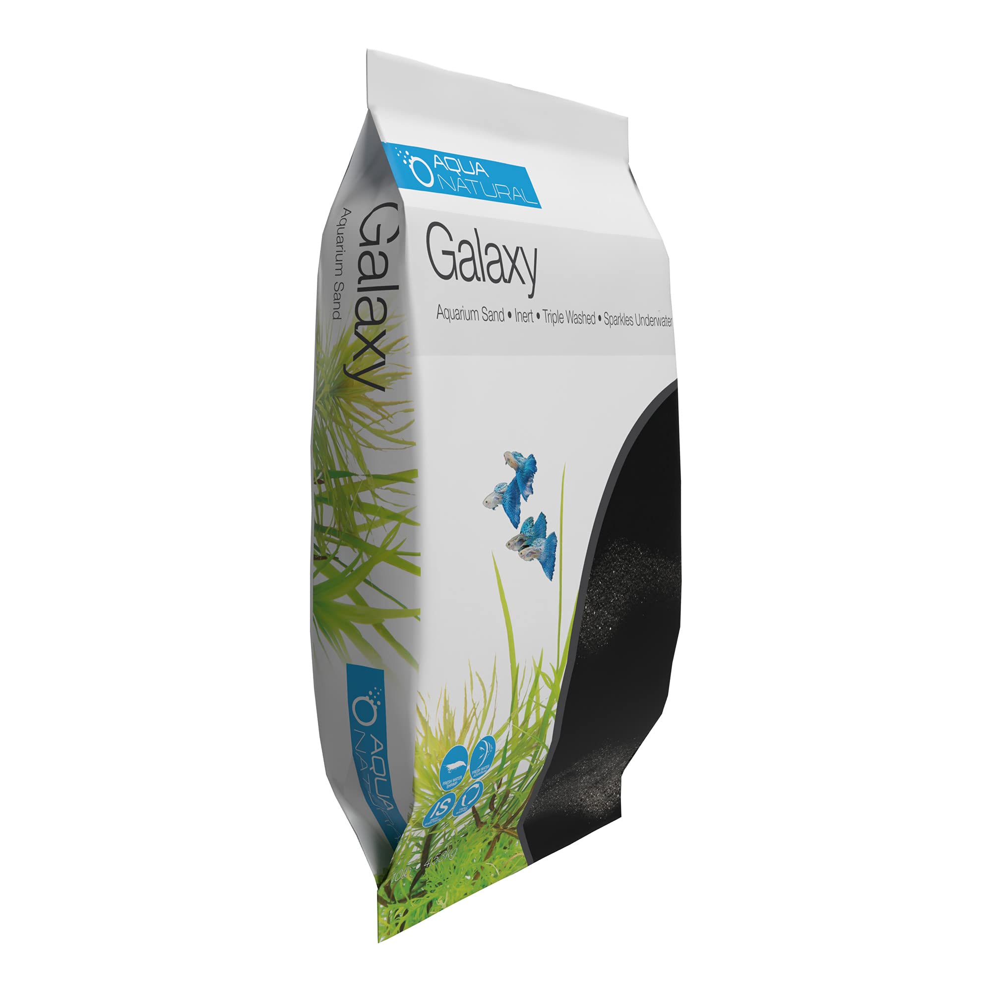 Aqua Natural Galaxy Sand 10Lb Substrate For Aquascaping, Aquariums, Vivariums And Terrariums, Black