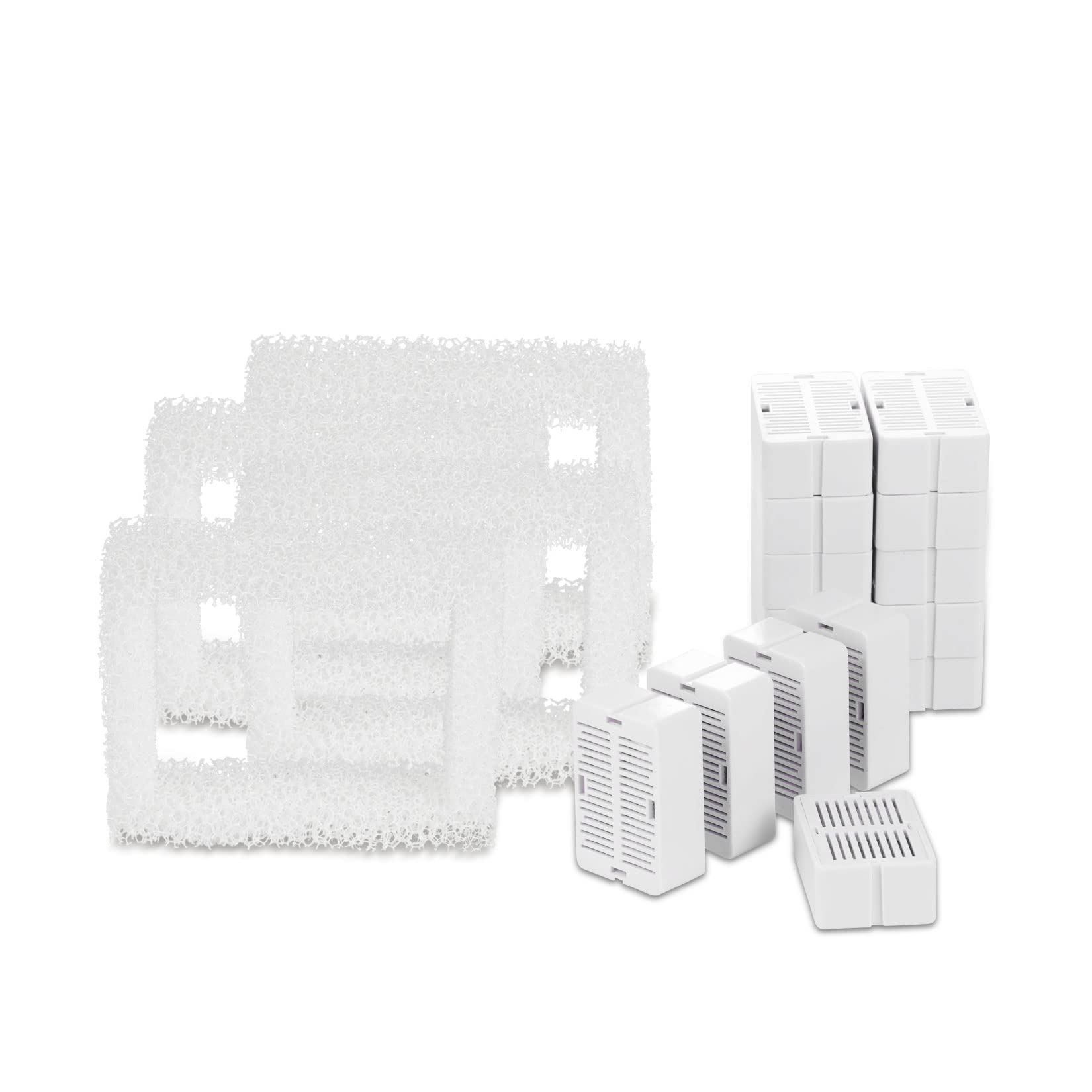 Wonder Creature Cat Fountain Filter For Aurora, Cupcake And 360° Stainless Steel Cat Water Fountain, 16 Carbon Filters 4 Foam Filters Ceramic Cat Fountain Water Dispenser Dog Fountain Filters Pack