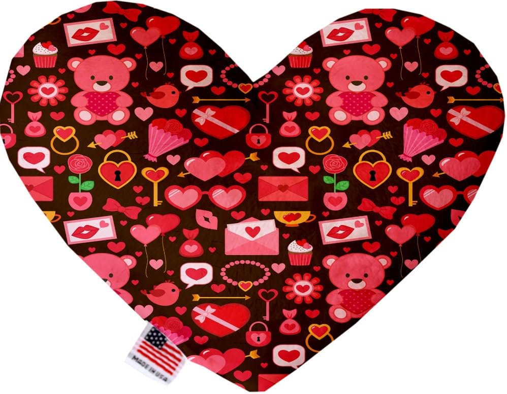 Pet and Dog Plush Heart or Bone Toy, &quot;Valentine's Day Group&quot; (Available in different sizes, and 8 different pattern options!) Bright Hearts 10&quot; Plush Bone