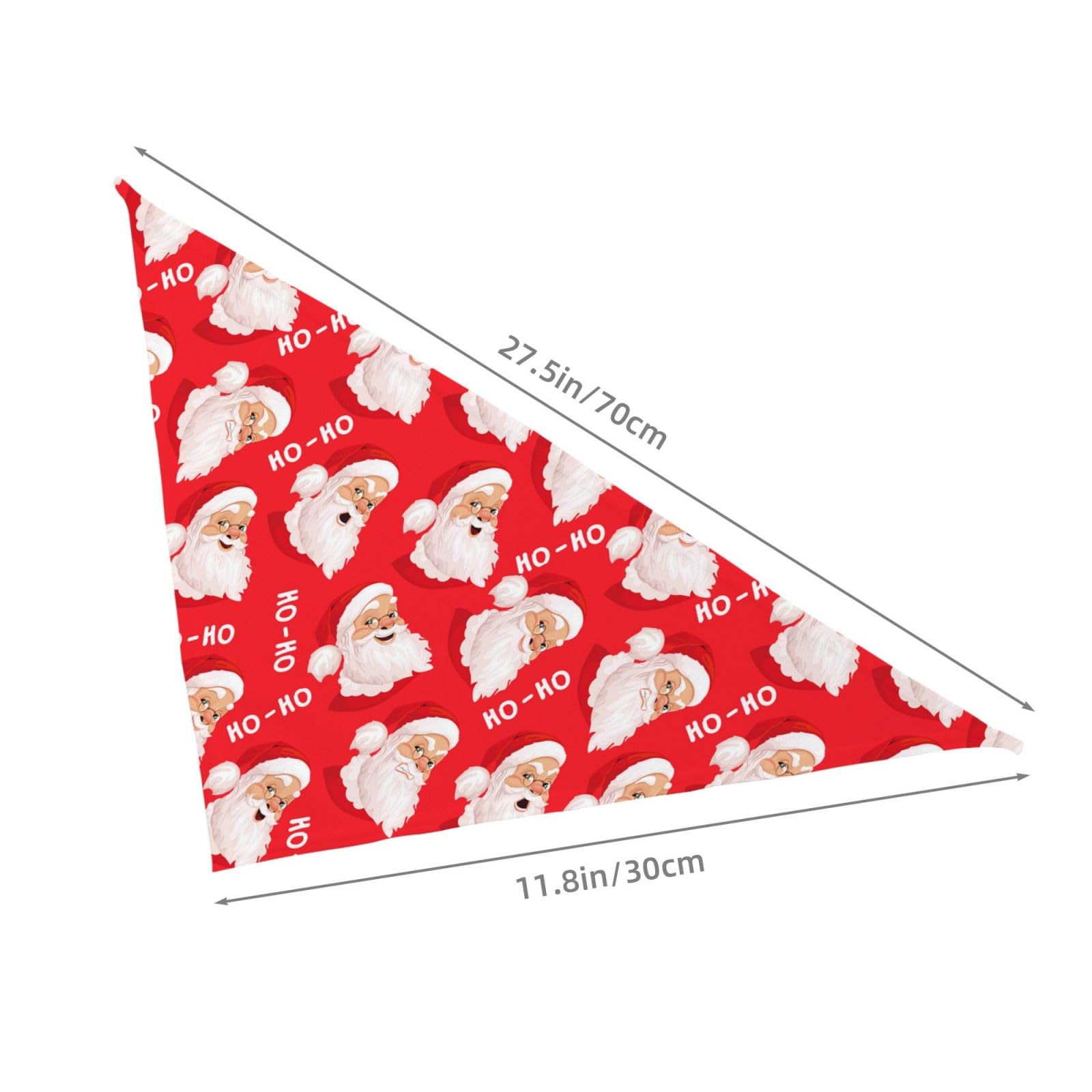 Merry Christmas Santa Claus Cute Dog Bandana Scarf Triangle Bibs Pet Accessories Cat Kerchief White23 One Size