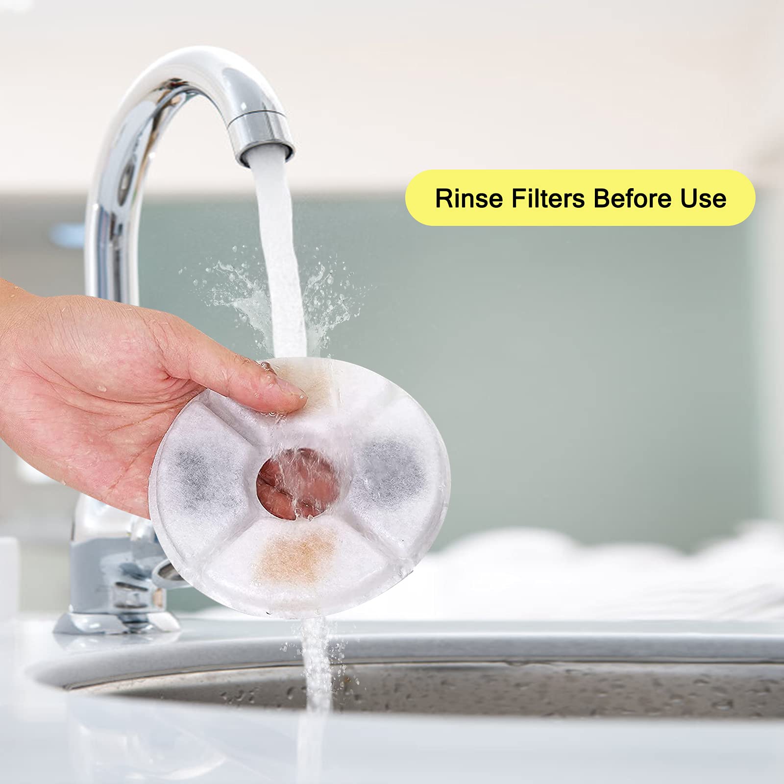 Cat Water Fountain Filters, Pack Of 16 Replacement Filter Fit For 81Oz/2.4Lcat Pet Fountain, 3 Filtration System