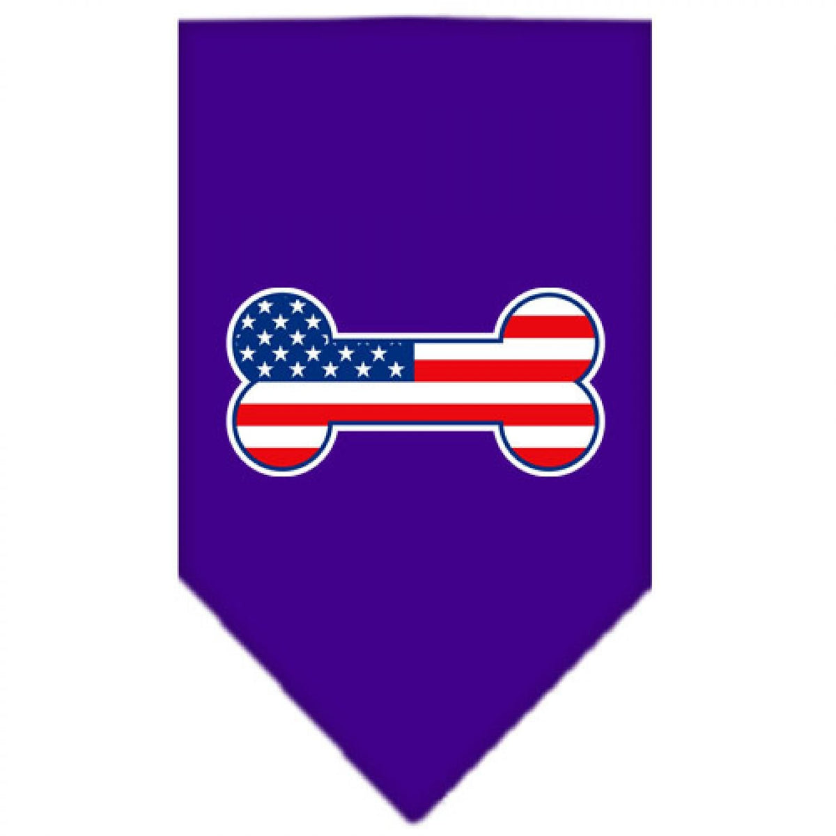 Mirage Pet Products Bone Flag American Screen Print Bandana for Pets, Small, Purple
