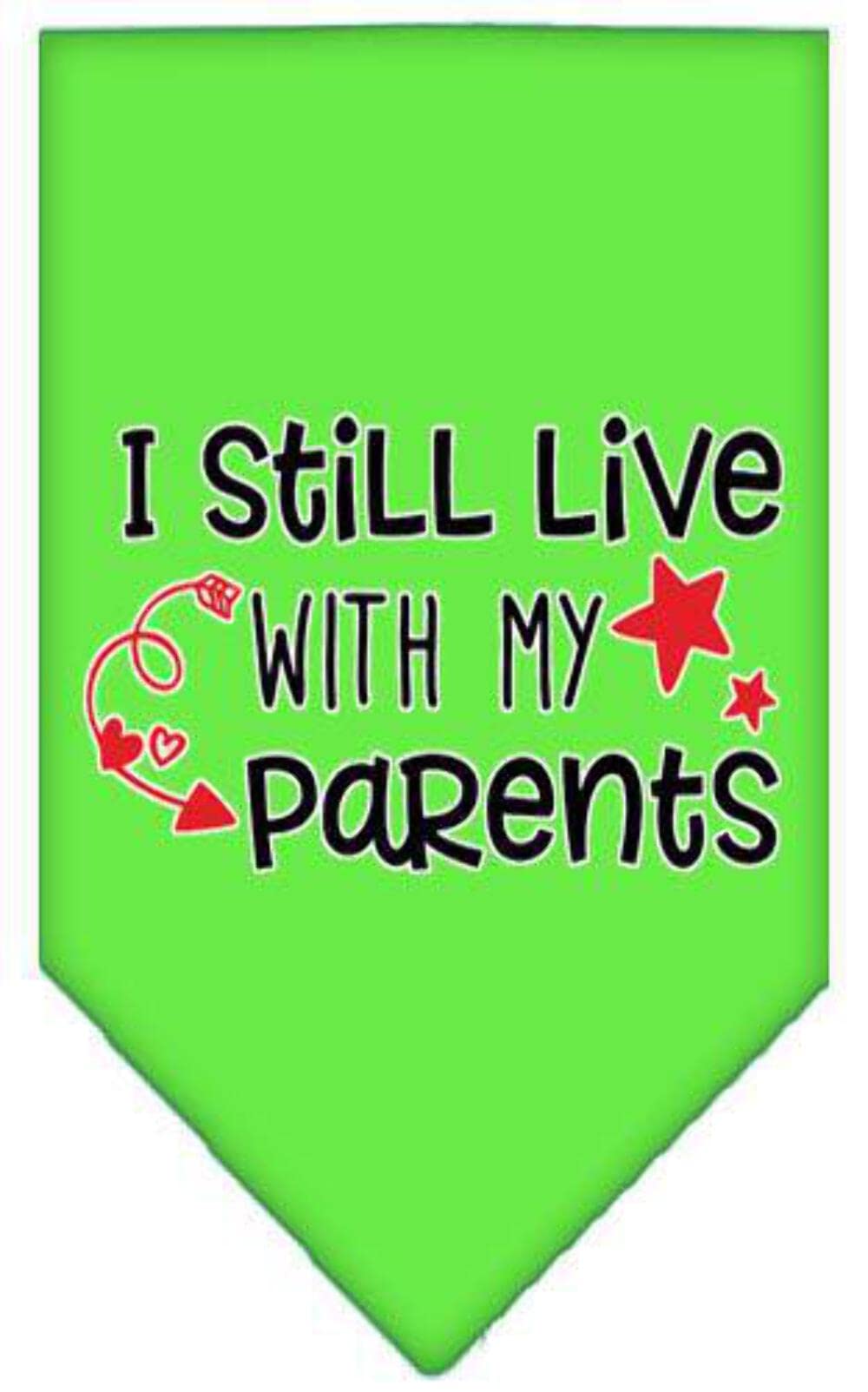 Pet and Dog Bandana Screen Printed, "I Still Live With My Parents" Cocoa Small