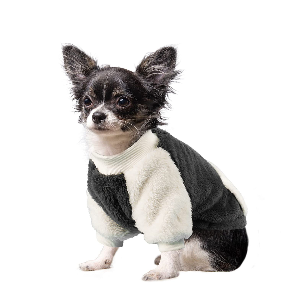 Lesypet Dog Sweaters For Small Dogs, Fleece Dog Sweater Small Dog Clothes Warm Puppy Coat Dog Pullover For Small Dogs Girl Boy, Grey Medium