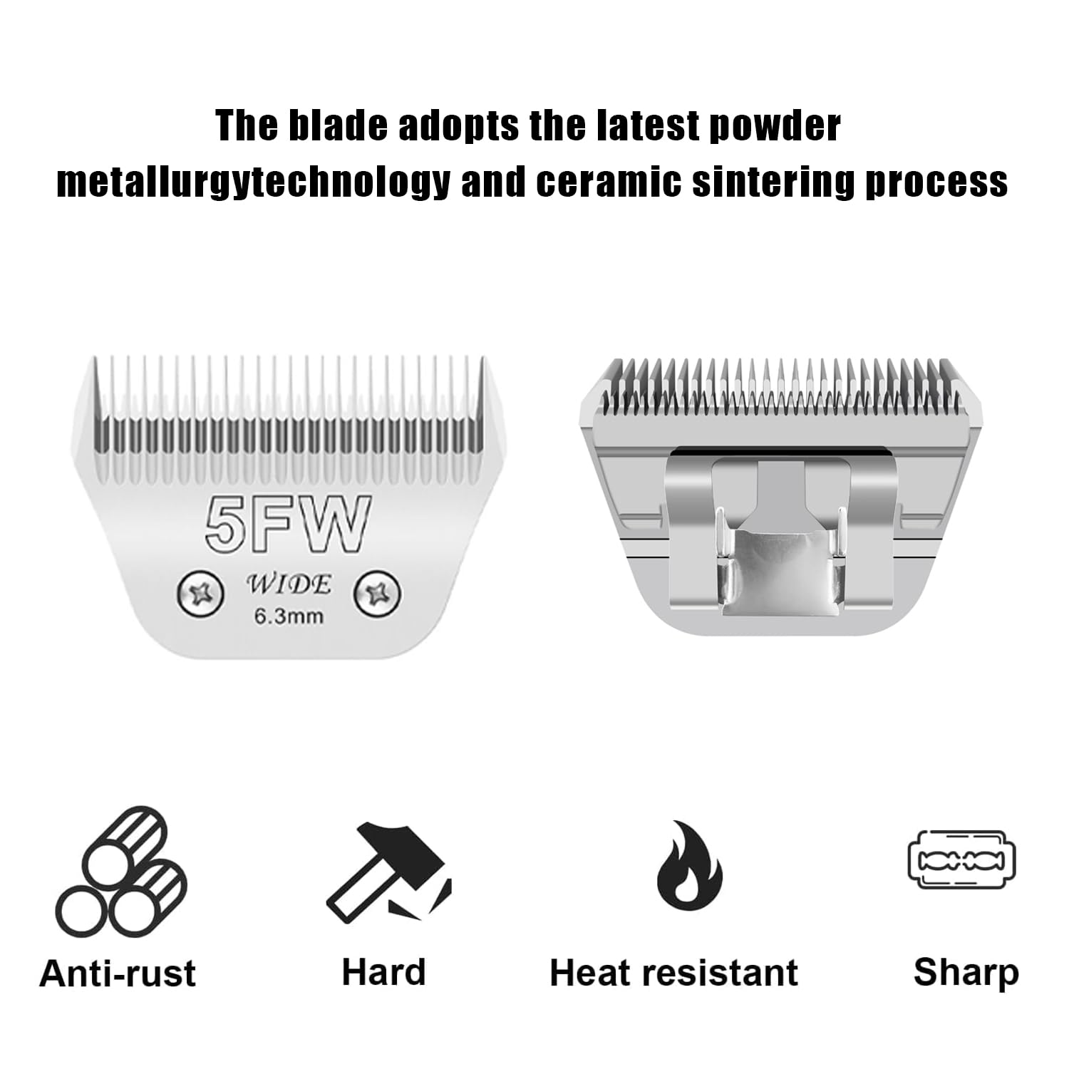 2Pcs 5Fw Wide Blades For Dog Grooming Blades Compatible With Andis,Oster A5,Wahl Km10 Dog Clippers,Size-#5Fw, 1/4-Inch Cut Lengt