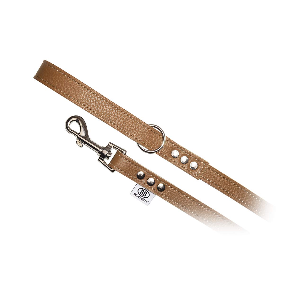 Buddy Belt All Leather Premium Leash - Pebble Grain Caramel (3/4 X 4')