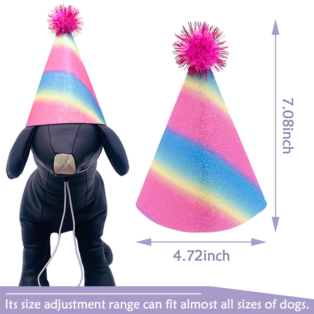 Jpgdn 6Pcs Dog Birthday Party Hats For Large Xl Xxl Breed Boy Girl Decorations Grooming Accessories
