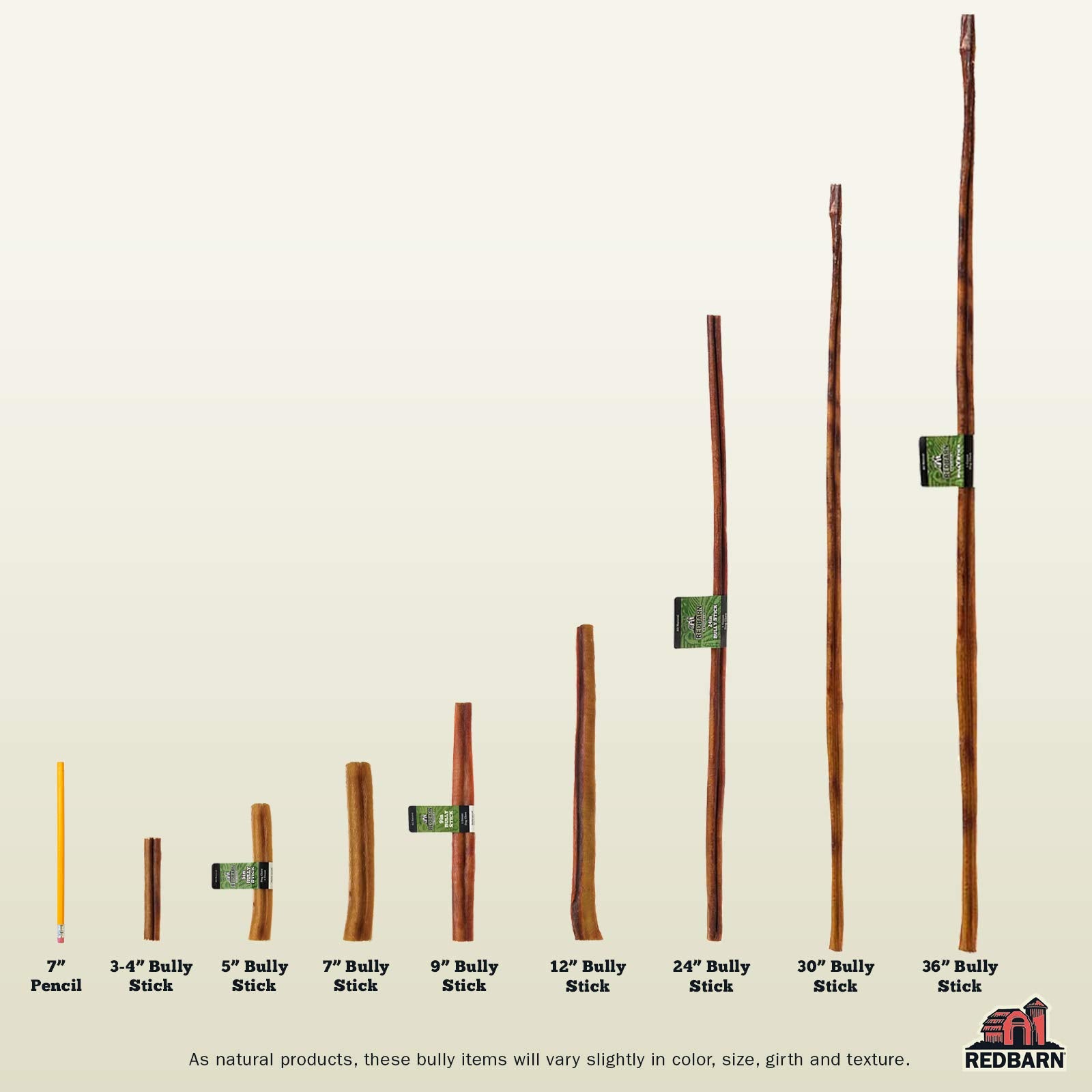 Redbarn 7 Bully Sticks for Dogs, 3-Count, Pack of 9