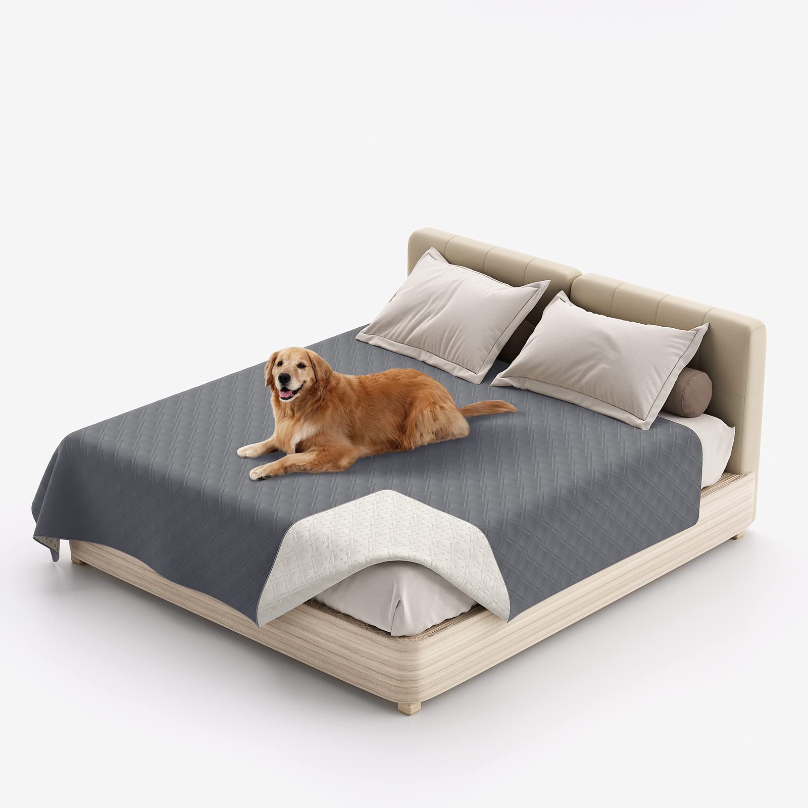 NNSMUN Waterproof Dog Bed Covers for Couch Protection, WaterResistant Soft Dog Pet Blanket AntiSlip Dog Blanket for Bed, for F