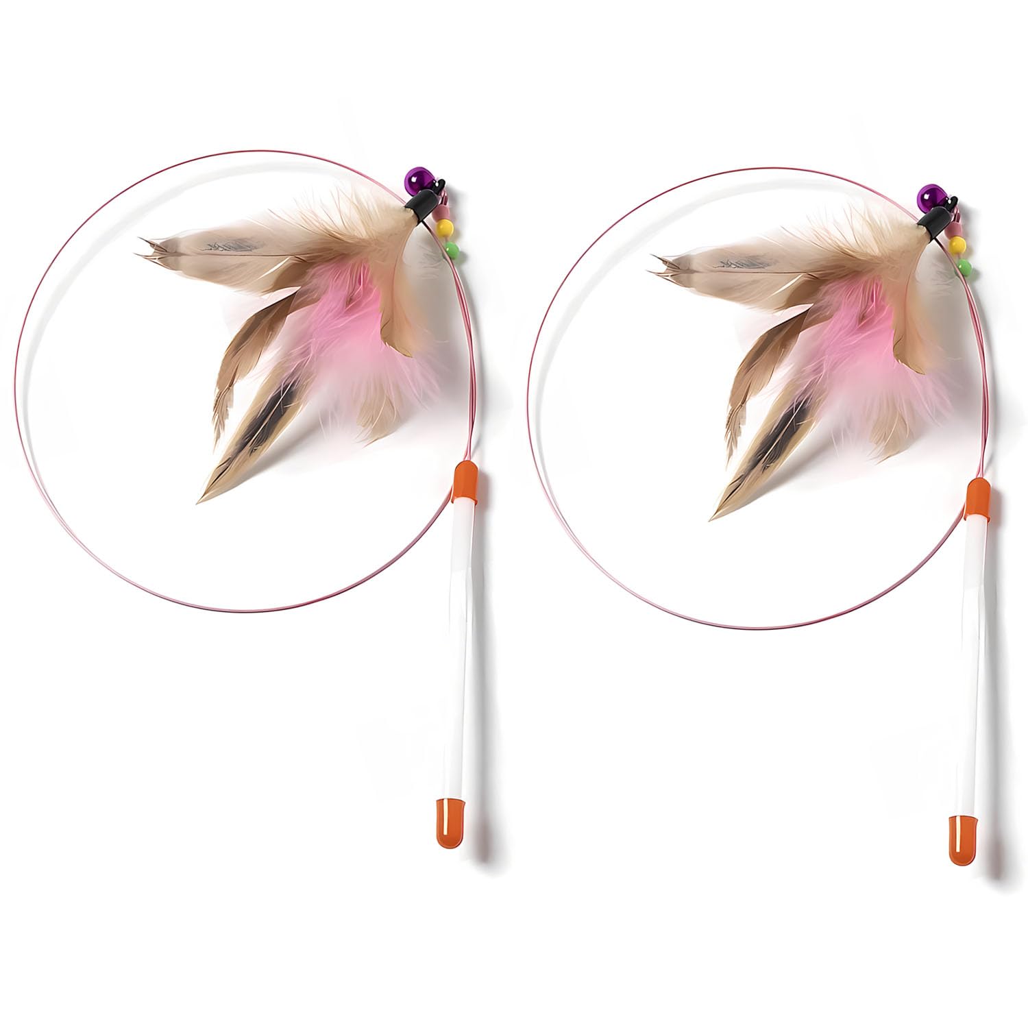 Qivorimith Cat Toys Interactive For Indoor Cats,2 Pcs Feather Toy For Teaser Play And Chase Exercise With Kitten