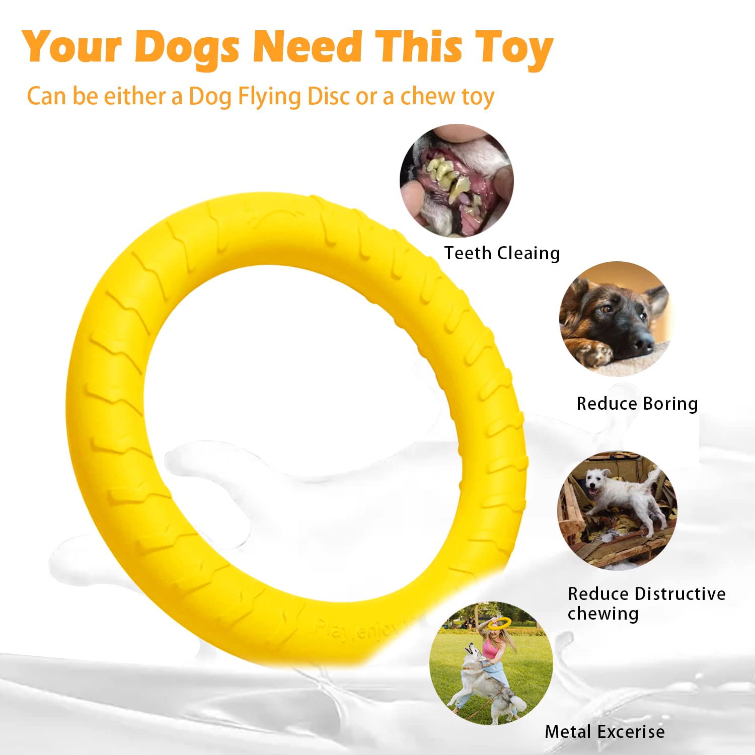 Dlder Xl Large Indestructible Dog Toys, Dog Chew Toys For Aggressive Chewers,Flying Discs For Medium/Large Breeds. Floating Dog
