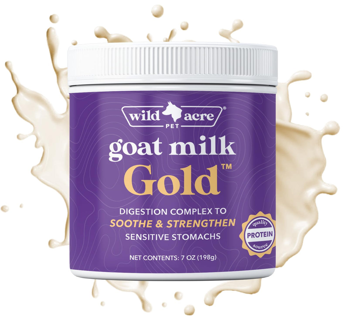 Wild Acre Goat Milk Powder For Dogs - Complete Protein Goat Milk With Nutritional Yeast For Sensitive Stomachs - Gentle Probioti