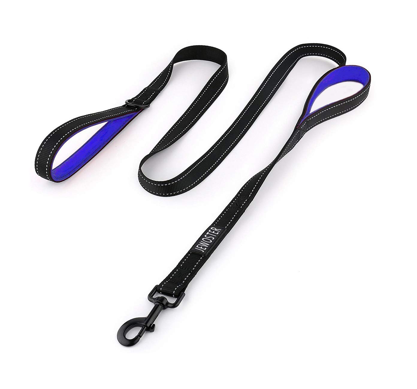 Dog Leash Heavy Duty - 2 Handles By Padded Traffic Handle For Extra Control, 6Foot Long - Perfect For Medium To Large Dogs (6 Ft, Black Blue)