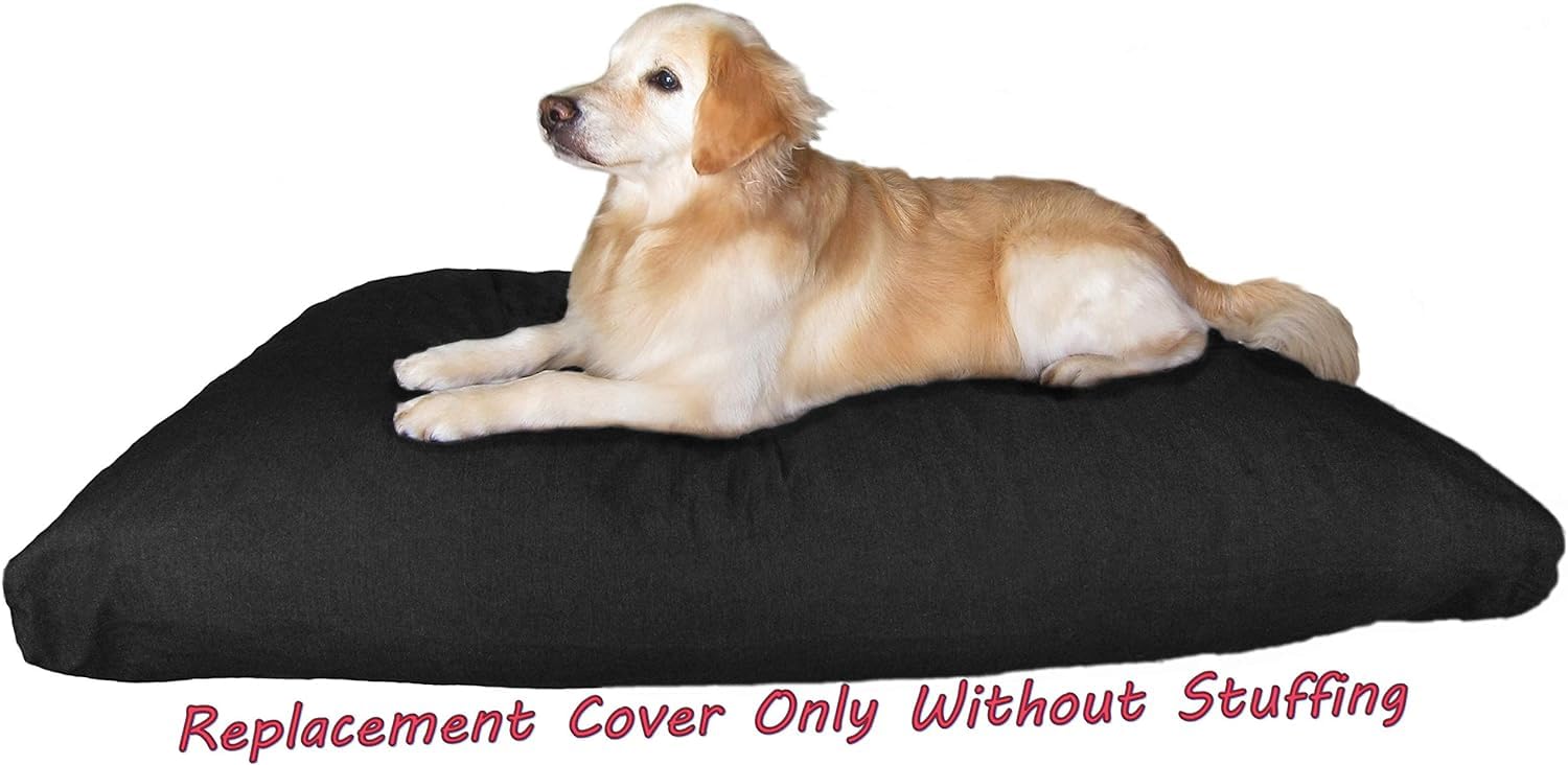 Dogbed4Less Heavy Duty Black Canvas Duvet Pet Dog Bed Cover 35X20 Small - Replacement Cover Only