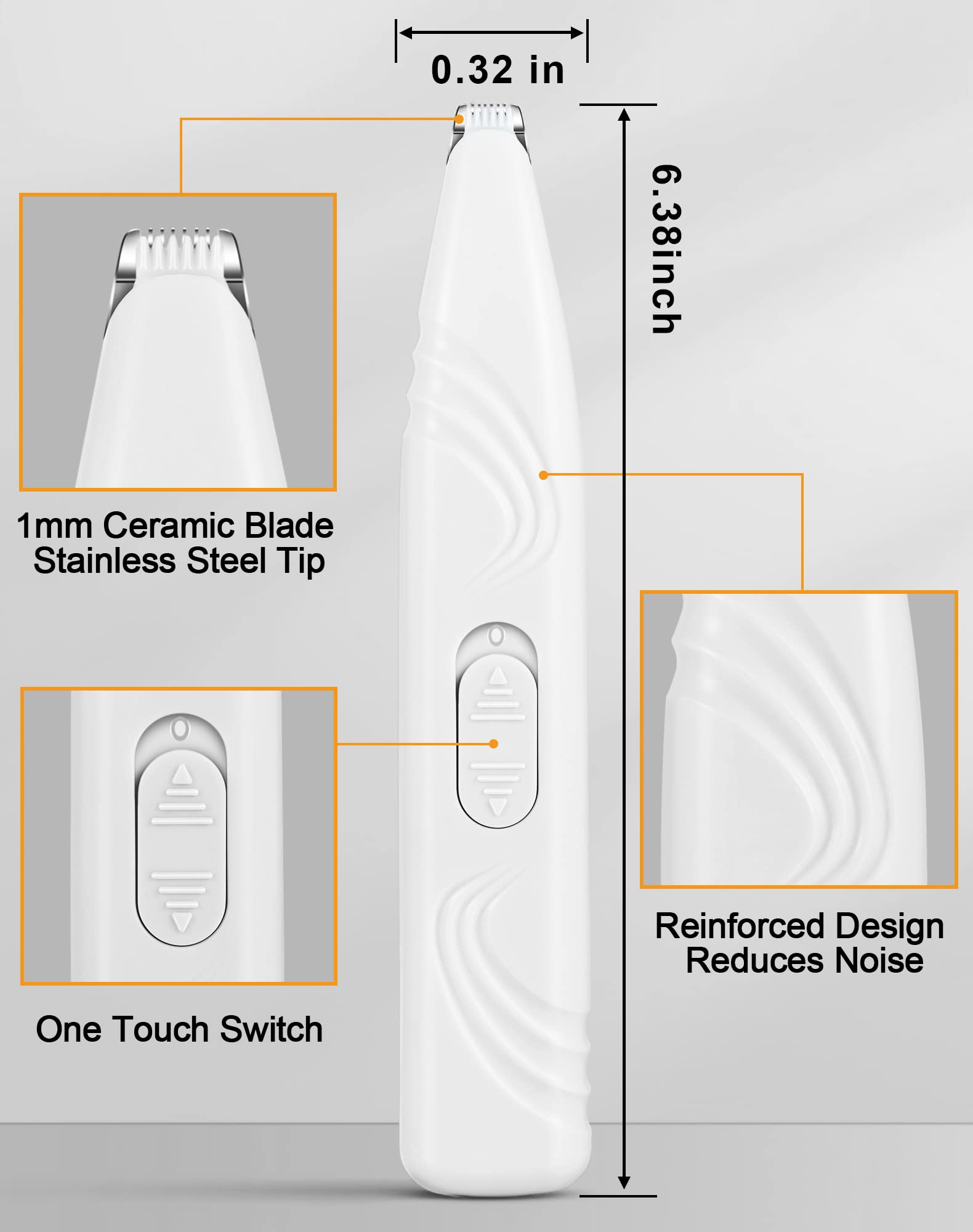 Leyoufu Dog Paw Trimmer For Grooming, Cordless Electric Small Pet Grooming Clippers Hair Trimmer For Dogs Cats, Low Noise For Trimming Pet'S Hair Around Paws, Eyes, Ears, Face, Rump (White)