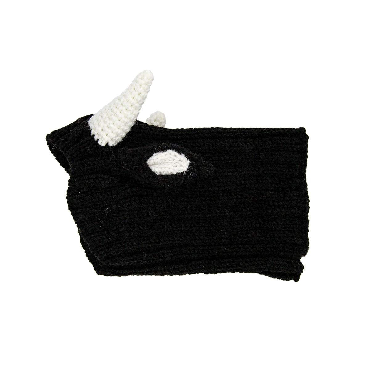 Zoo Snoods Bull Costume - Large Warm Knit Cow Dog Snood Wrap for Pets, Neck & Ear Cover for Halloween & Winter