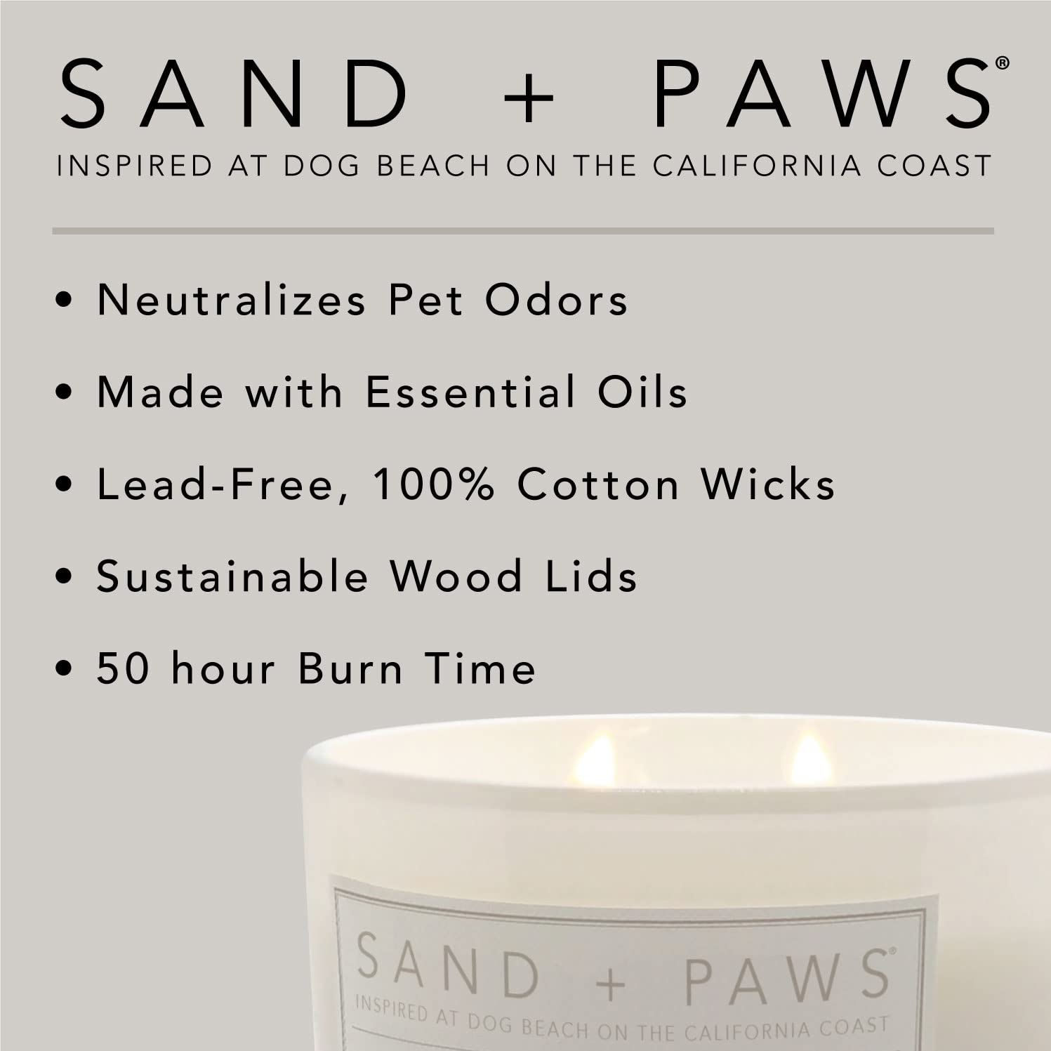Sand + Paws Scented Candle - Apple Cider - Additional Scents and Sizes -Luxurious Air Freshening Jar Candles Neutralize pet Odor
