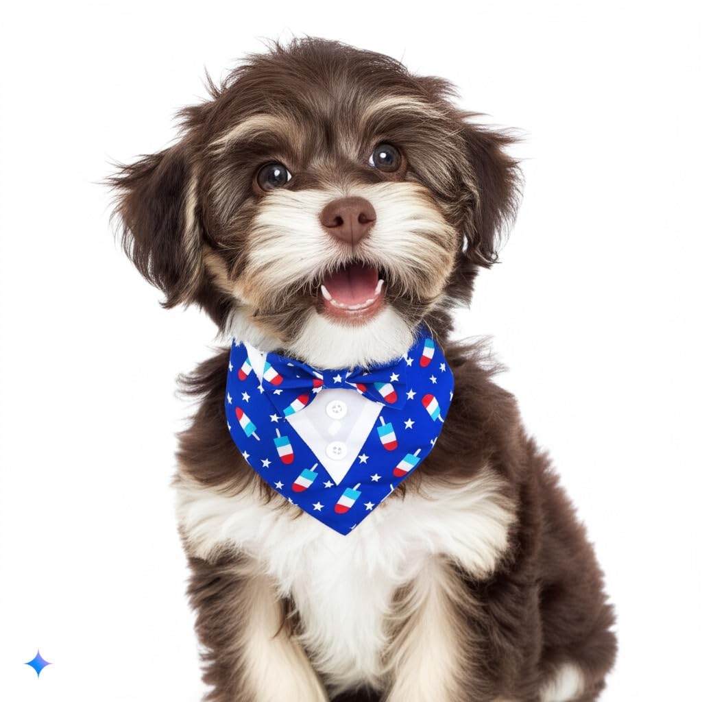 Dogtact Dog Tuxedo, Adjustable Formal Wedding Outfit Bandana Dog Tux Collar With Bow Tie, Pet Birthday Valentines Outfit Cosplay