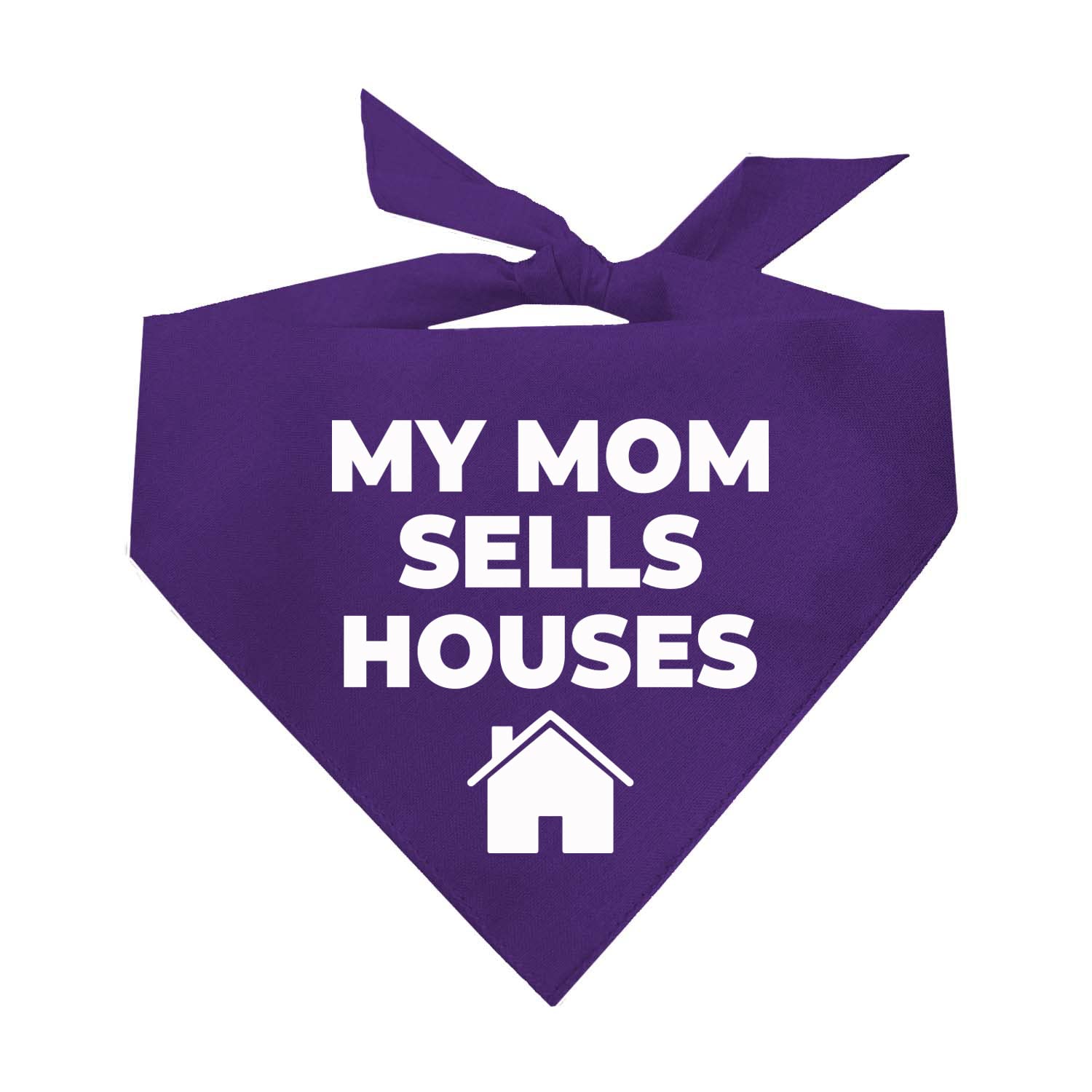 My Mom Sells Houses Real Estate, Realtor Dog Bandana (Purple, Os 18)