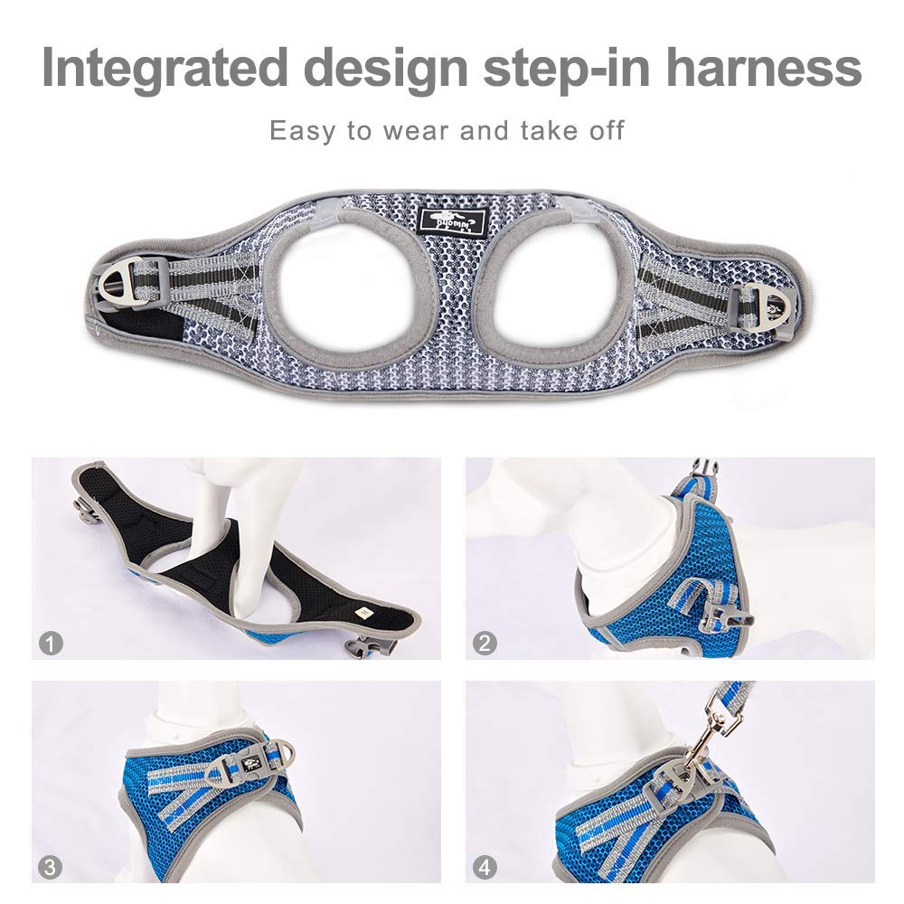 Dog and Cat Universal Harness with Leash - Cat Harness Escape Proof - Adjustable Reflective Step in Dog Harness for Small Dogs M
