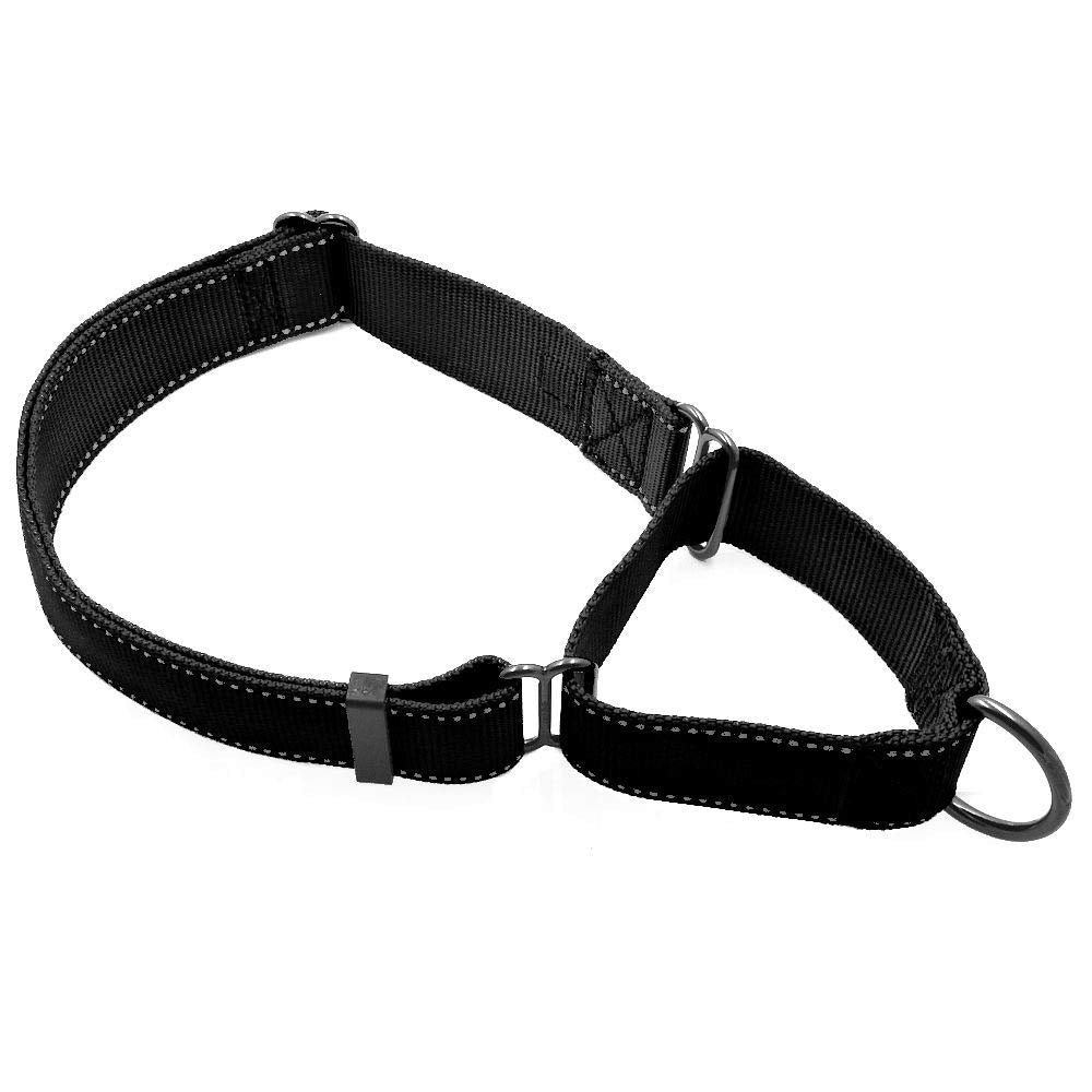 Max And Neo Nylon Extra Large Dog Martingale Collar - We Donate A Collar To A Dog Rescue For Every Collar Sold (Black)