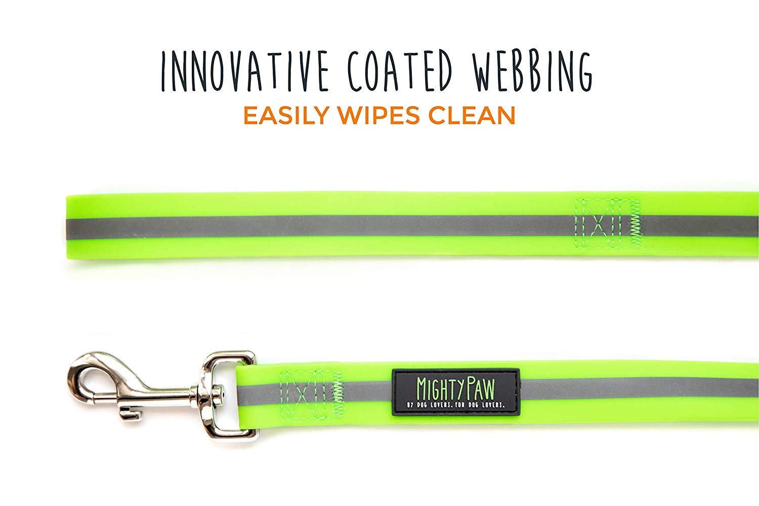 Mighty Paw Waterproof Dog Leash - 100% Waterproof - Will Not Retain Moisture - Innovated Coated Webbing - Easily Wipes Clean - Super Soft Comfort For Your Hands - Adventure Ready Strong And Durable