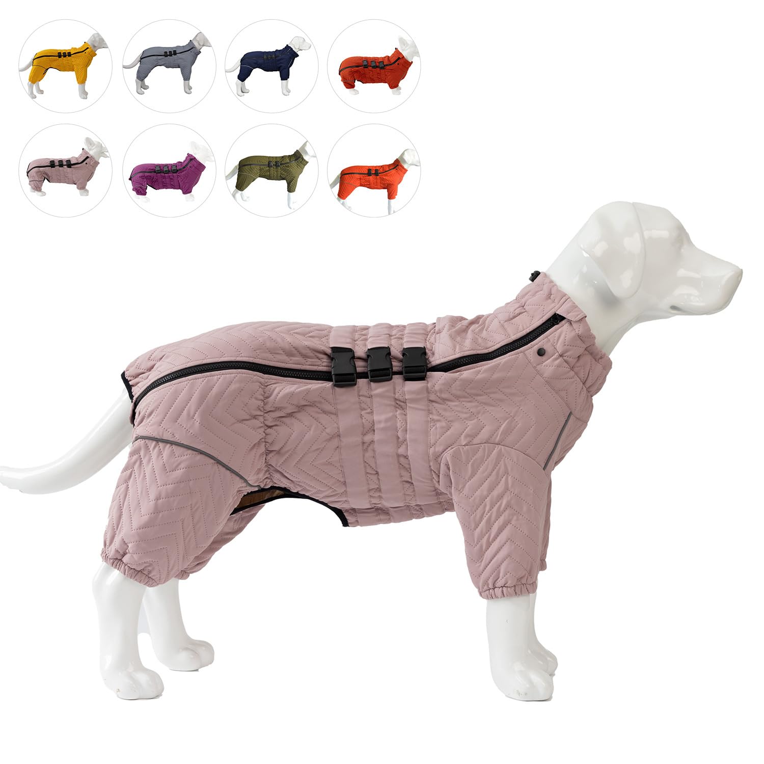 Lovelonglong Dog Vest, Lotus Pink, 4Xl - Waterproof Winter Dog Coat, 4 Legs Covered, Windproof, Reflective, Adjustable, For Smal