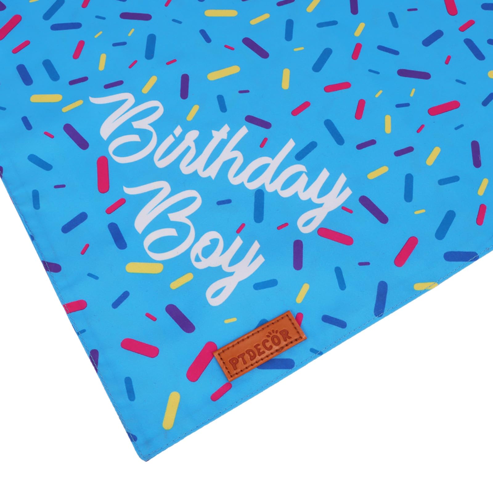 Ptdecor Dog Birthday Party Supplies, Multi Size Birthday Boy Bandana, Blue Crowns Dog Hat Set For Large X-Large Pets (X-Large)