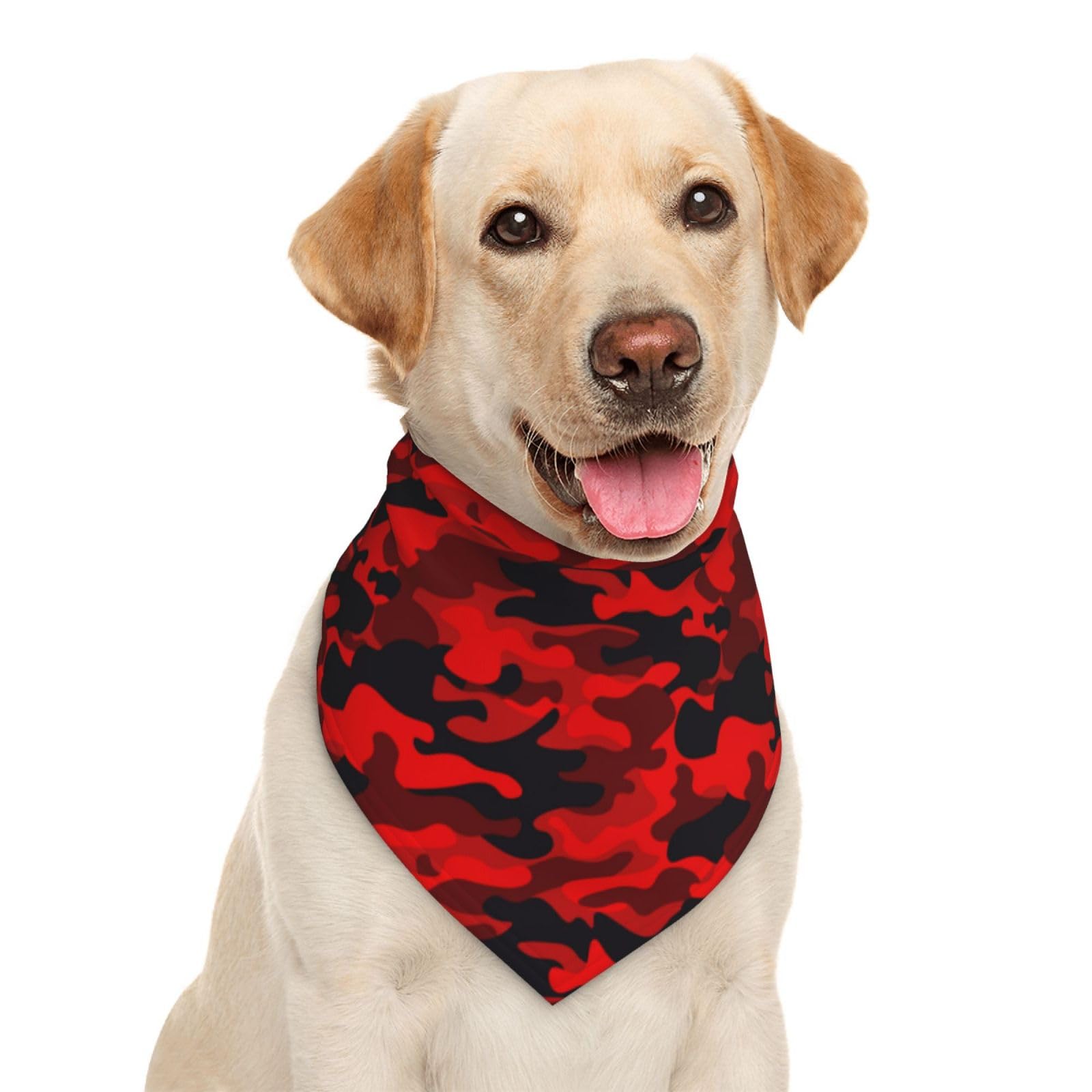 Red Camouflage Christmas Dog Bandana Scarf Triangle Bibs Pet Accessories Cat Kerchief