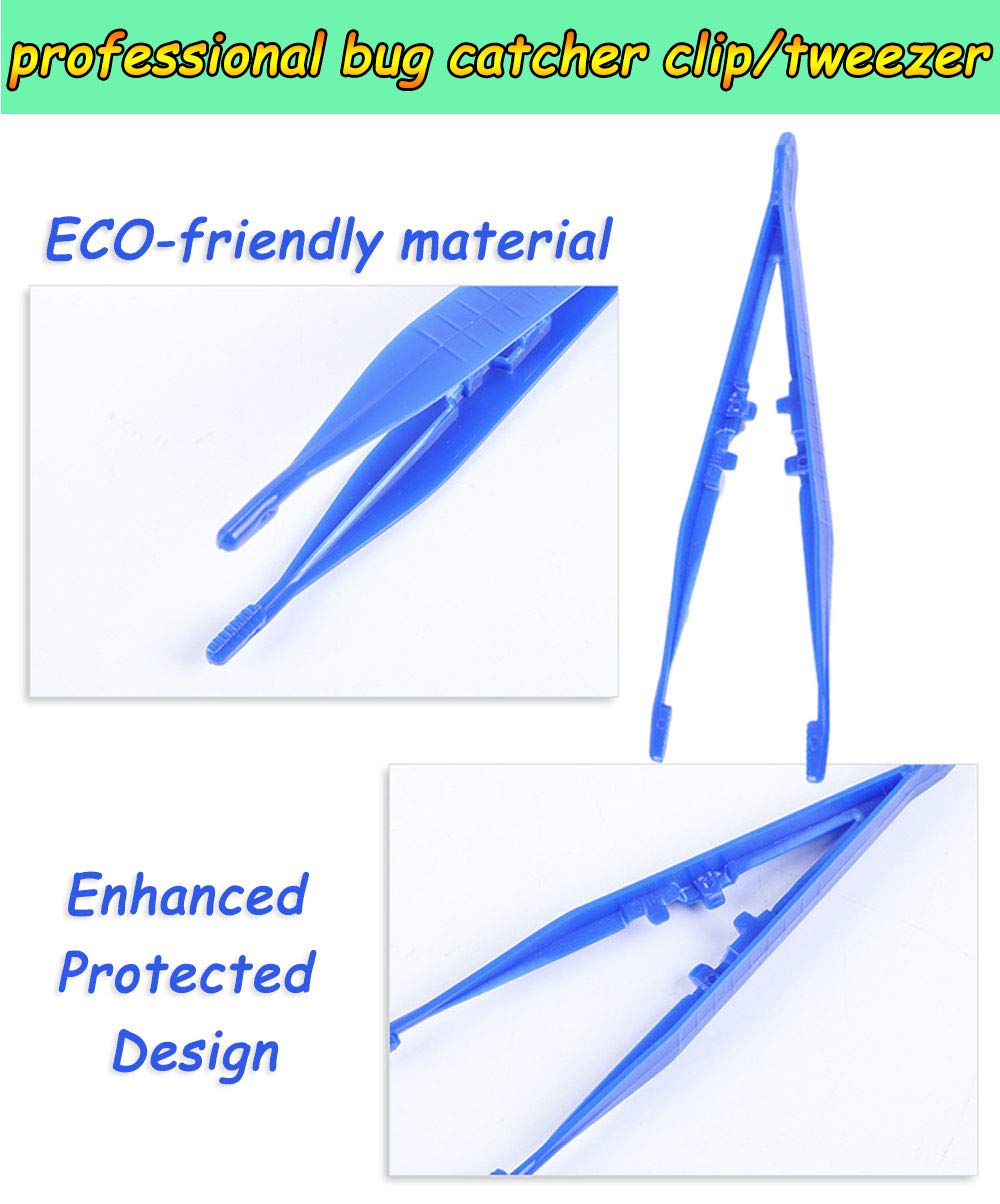 Roranic Feeding Tongs,Bug Tweezers For Kids Adults, Reptile Feeding Tweezers Long Handle Feeder Tools For Fish Aquariums Reptiles Snakes Lizard Gecko Spider And Bird (Blue)