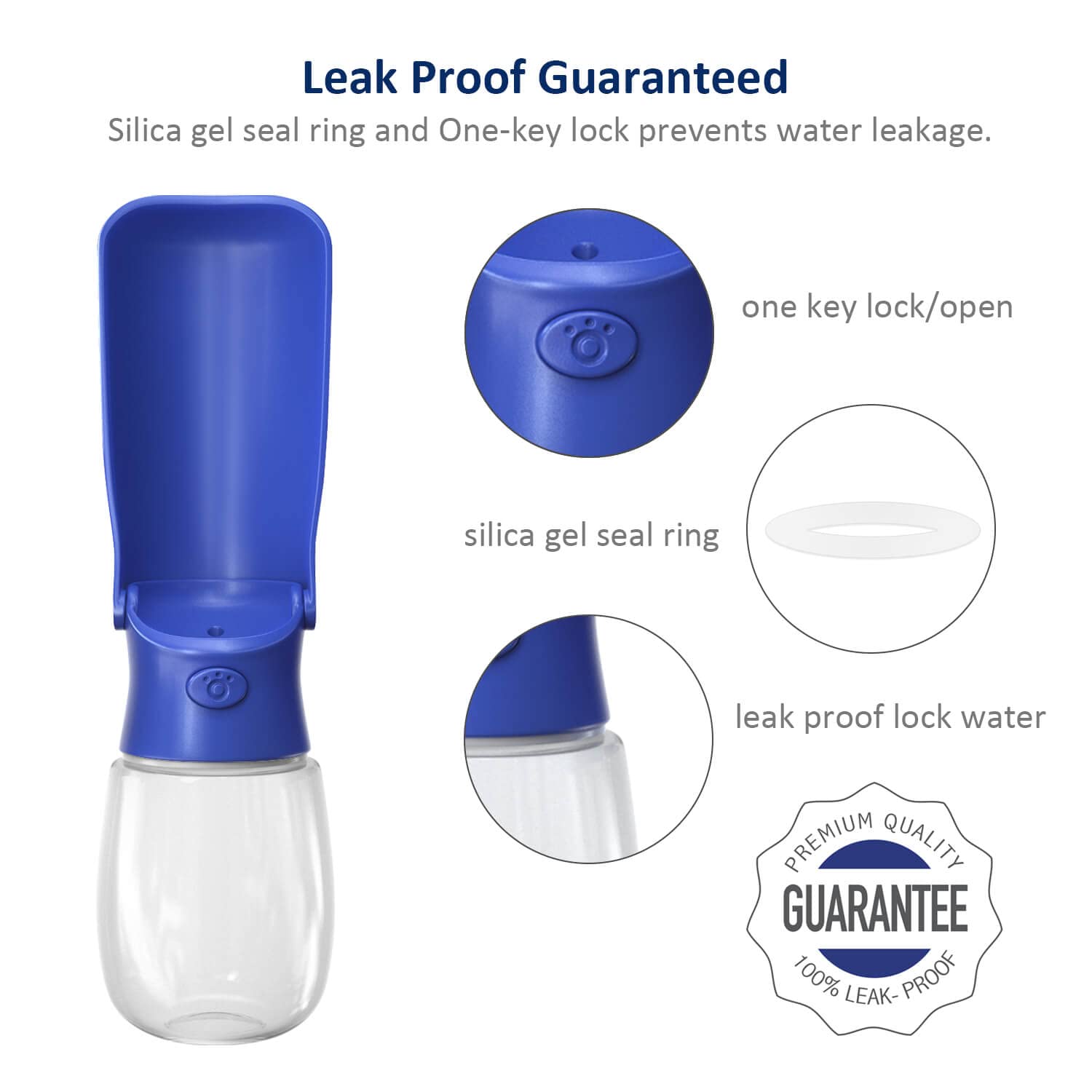 WePet Foldable Portable Dog Water Bottle Puppy Water Dispenser with Drinking Feeder, 12 OZ, High-Temperature Resistant Leak Proo