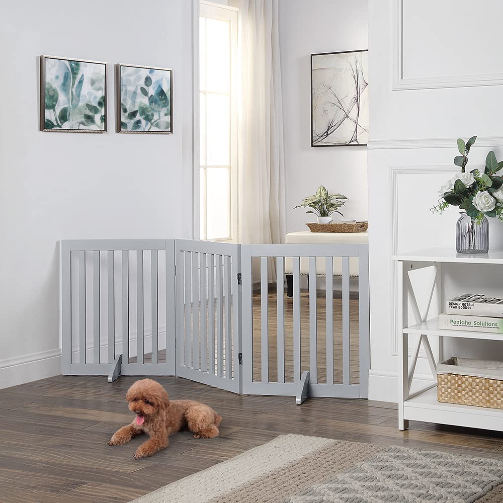 unipaws Freestanding Dog Gate Support Feet, Light Gray, Set of 2, for 0.71" Thick Panels, Model UH5031