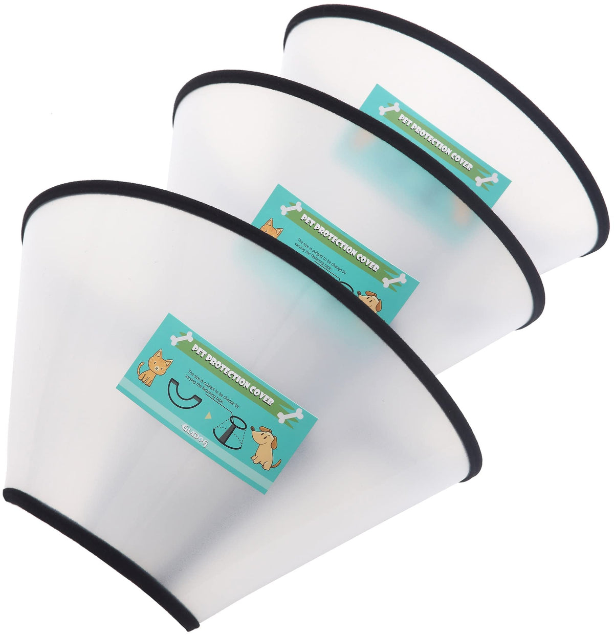 Gladog Soft Dog Cone Collar, 3 Pcs (Xl Is Only 1 Pcs) Flexible Plastic Cone For Dogs After Surgery, Dog Recovery Collar, Adjusta