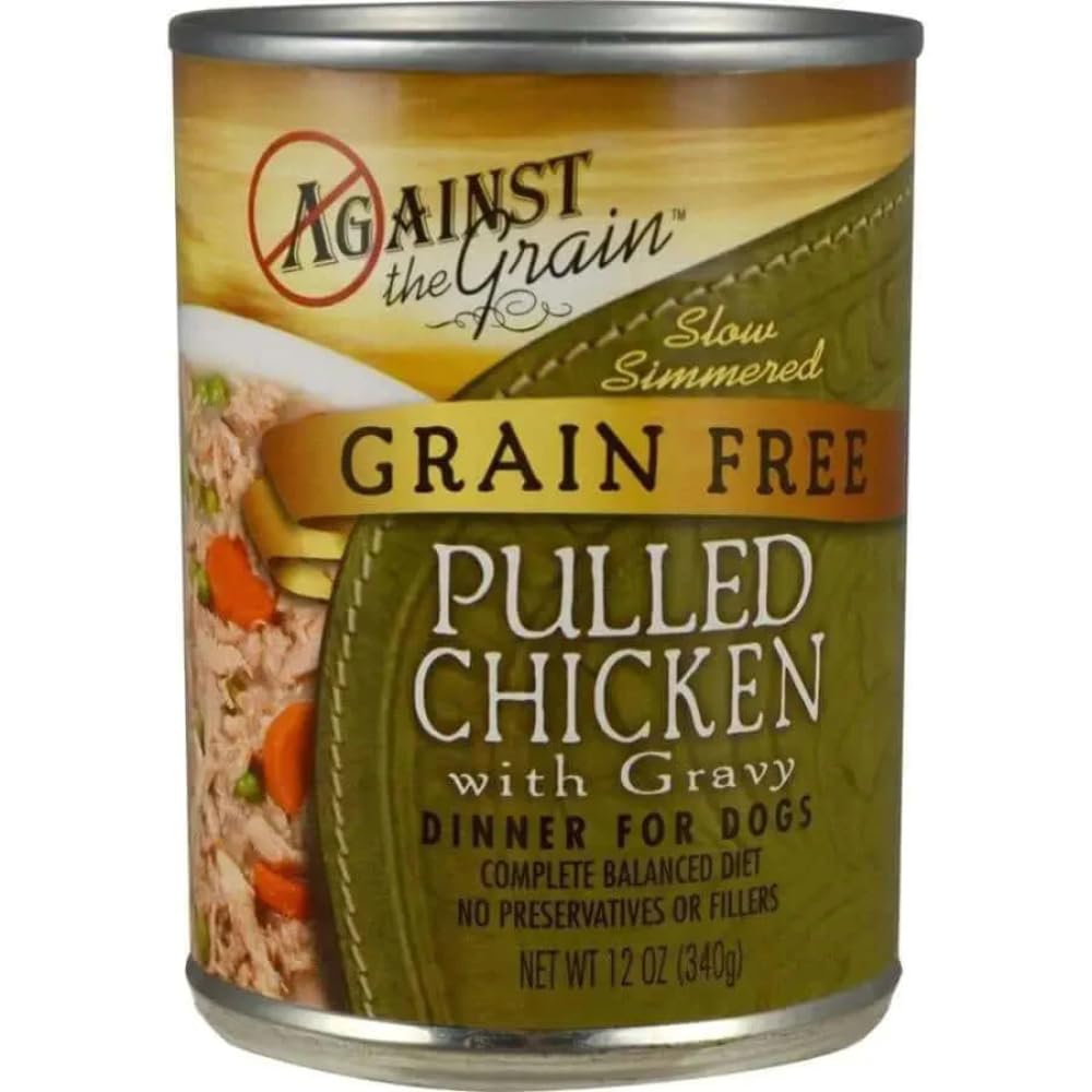 Against The Grain Hand Pulled Chicken Canned Dog Food - 12, 12 Oz Cans