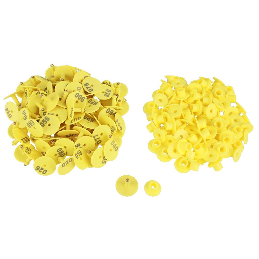 Livestock Ear Tag,100Pcs Tpu Yellow Animal Ear Tag For Goat Sheep Pig Cattle Cow(Lettering)