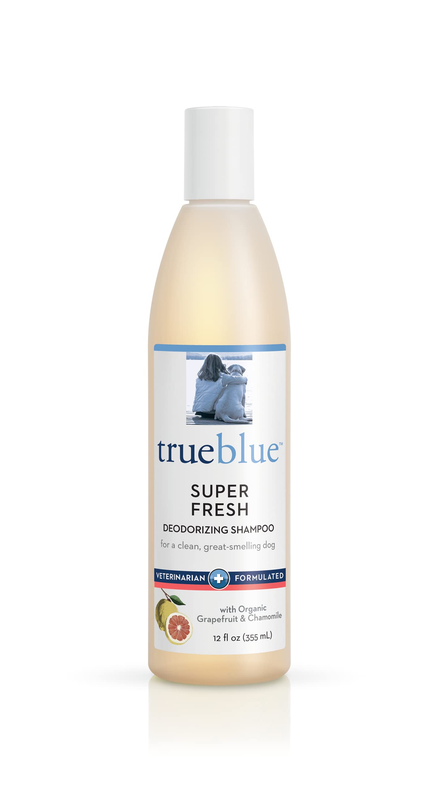 Trueblue Grapefruit & Chamomile Deodorizing Dog Shampoo – Cleansing Wash, Moisturizing – Toxin Free, Natural Botanical Blend – Tearless – 12 Fl. Oz.