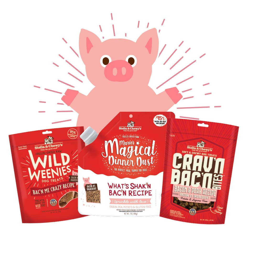 Stella & Chewys Training Dog Treats - Cravn Bacn Soft Bacon & Duck Bites - Premium USA Made - Low Calorie Rewards - 8.25oz