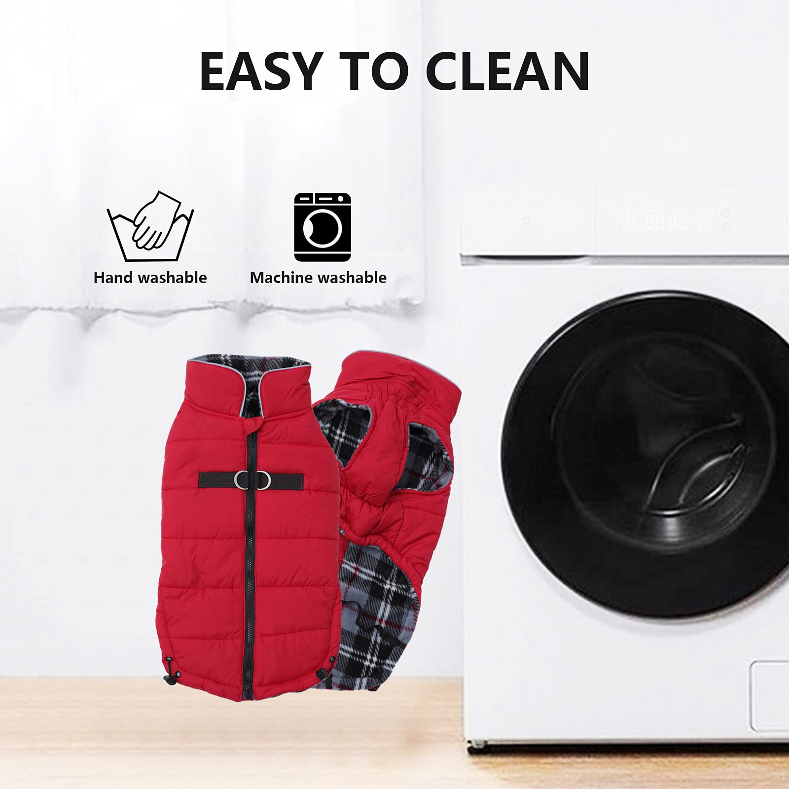 Geyecete Dog Winter Warm Coat Dog Winter Jacket Windproof Snowproof,Pet Outdoor Jacket Dog Jacket For Small Medium Large Dogs-Red-M