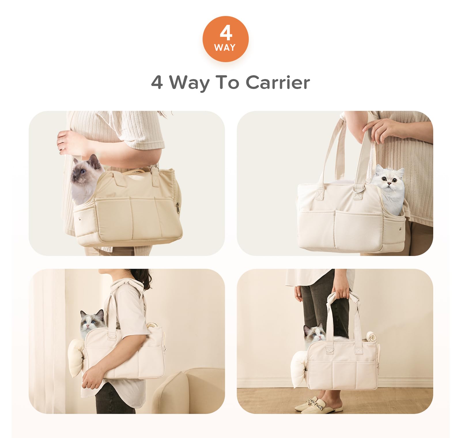 Jourcraf Dog Carriers For Small Dogs, Soft Sided Folding Small Dog Carrier For Dogs Medium Cats Puppies Up To 13 Lbs, Washable B